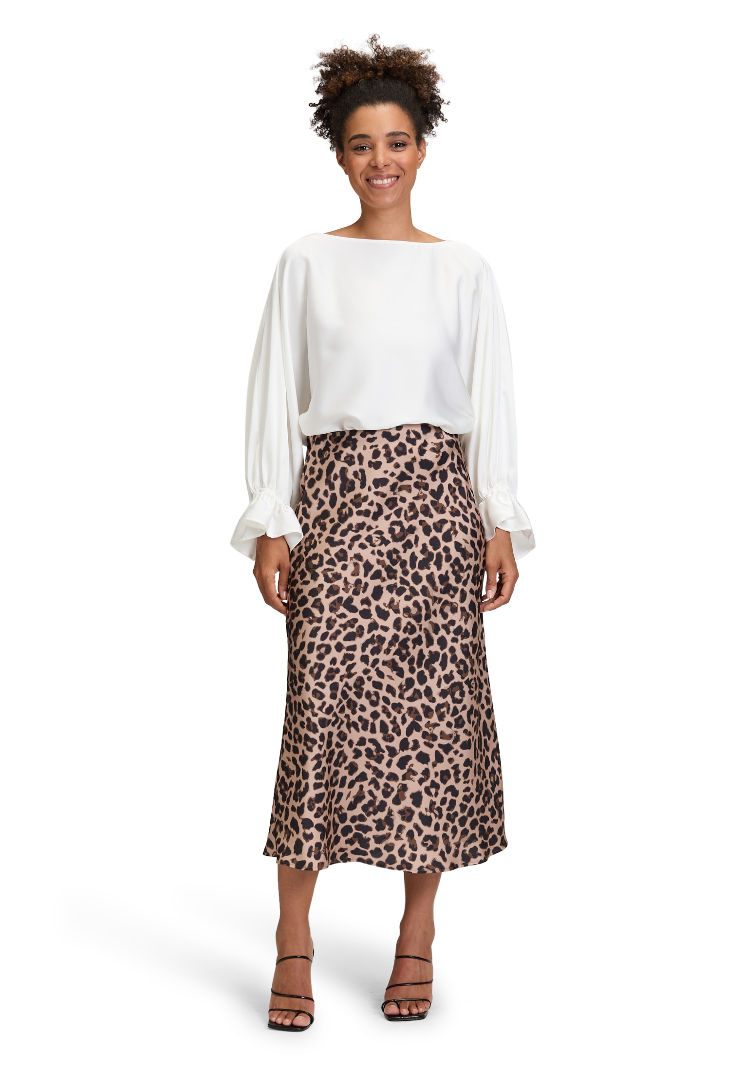 Vera Mont Maxirock »Vera Mont Satinrock mit Leoprint«, Material