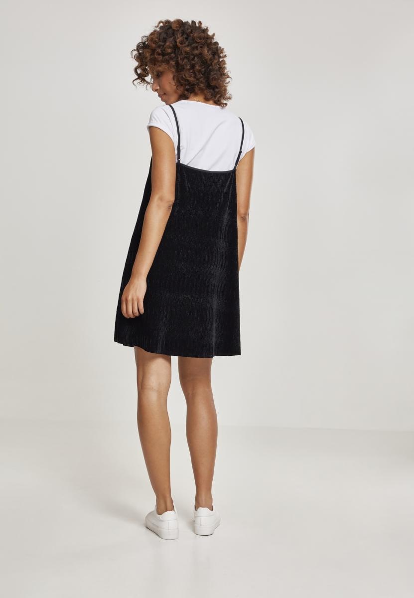URBAN CLASSICS Shirtkleid »Urban Classics Damen Ladies Velvet Slip Dress«, (1 tlg.)