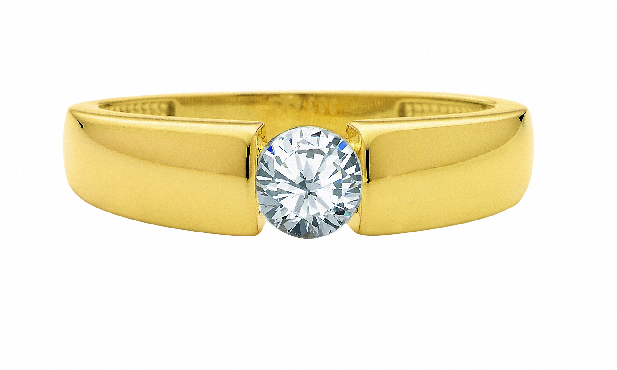 ADELIA ́S Damen Solitärring "Solitärring 333 Gold ( 8K ) mit Zirkonia", 54, Goldgold, Gold, Fingerringe, Goldring Diamant