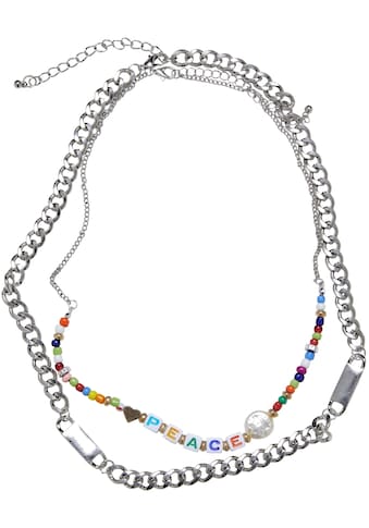 Edelstahlkette »Urban Classics Unisex Peace Bead Layering Necklace 2-Pack«
