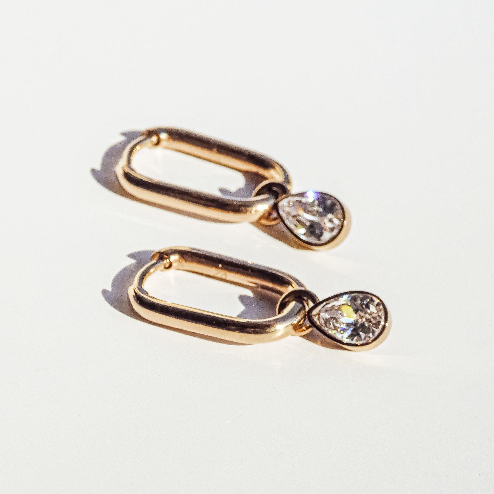 Echtzeit Paar Creolen »Schmuck Geschenk Edelstahl Ohrringe Like Diamonds Tropfen«, mit Zirkonia (synth.) - Einhänger abnehmbar