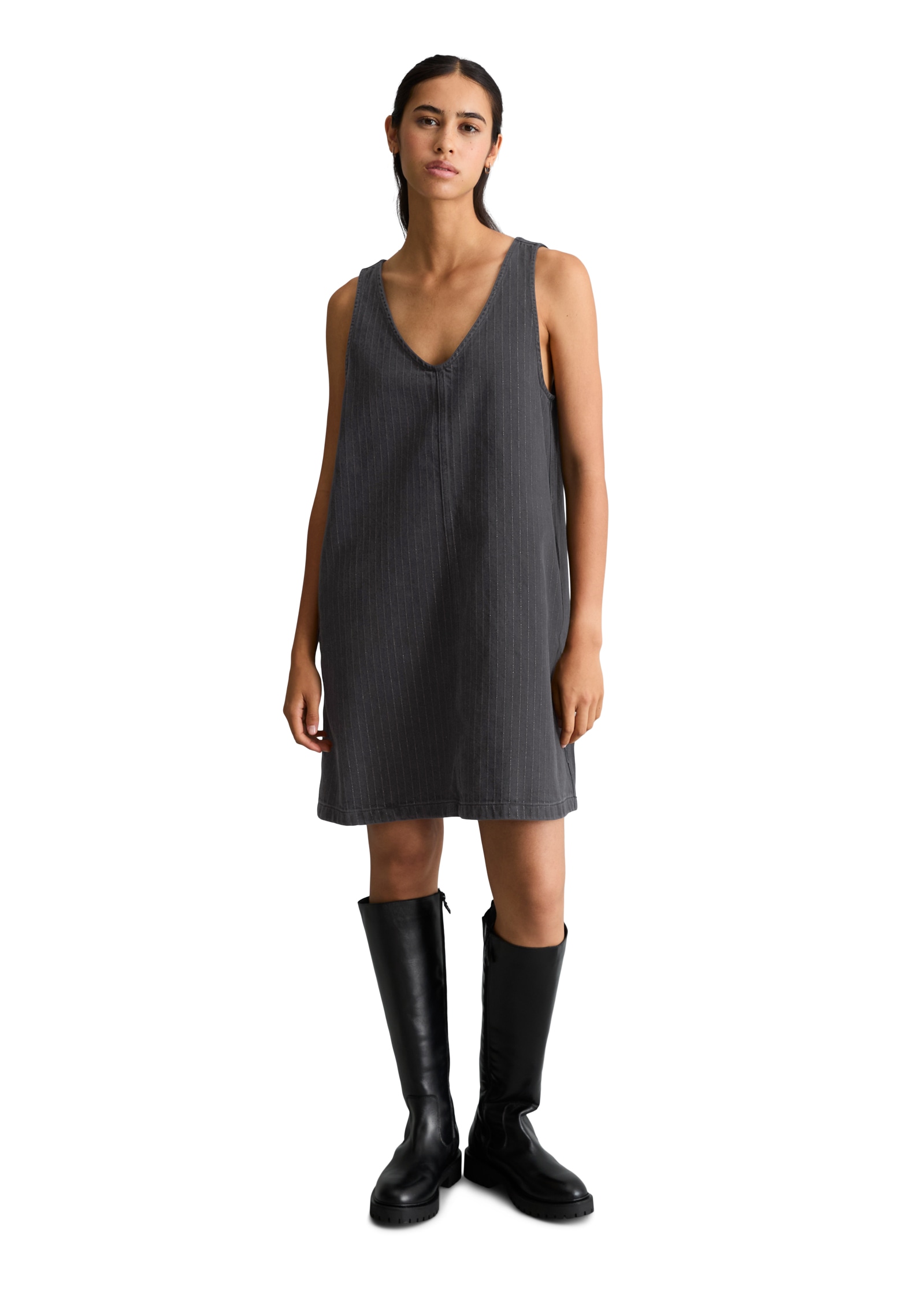 Marc O'Polo DENIM Jeanskleid »loose aus Organic Cotton Stretch« Nahttaschen mit Nadelstreifen