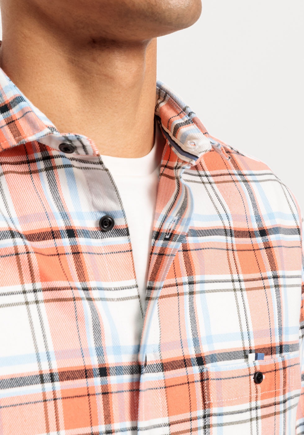 OLYMP Langarmhemd »Casual« im Karodessin, Brusttasche mit Knopf