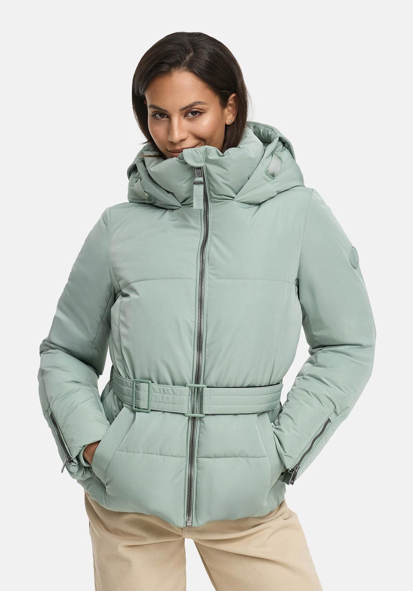 Marikoo Winterjacke »Aleynaa«, Winterjacke mit Taillengürtel