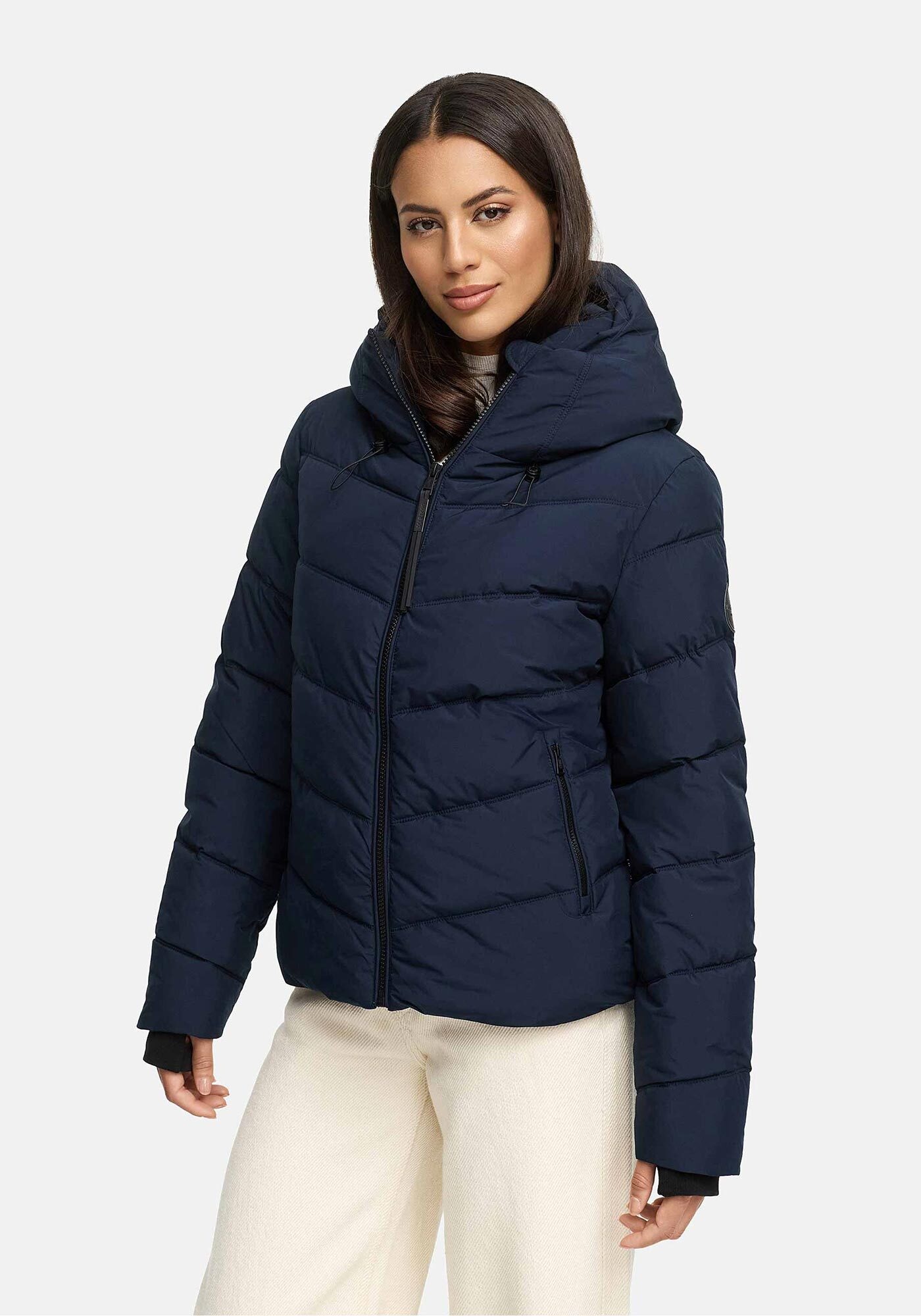 Marikoo Winterjacke "Yukanii" Kurze Winterjacke mit langen Bündchen und Daumenloch