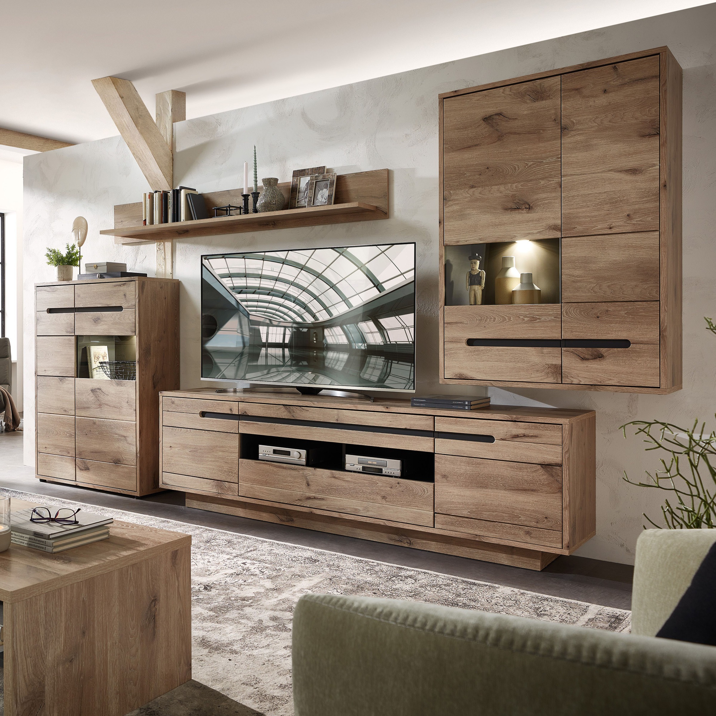 Innostyle Wohnwand »BELLANO«, (Komplett-Set, 4 St.), inkl. LED-Beleuchtung