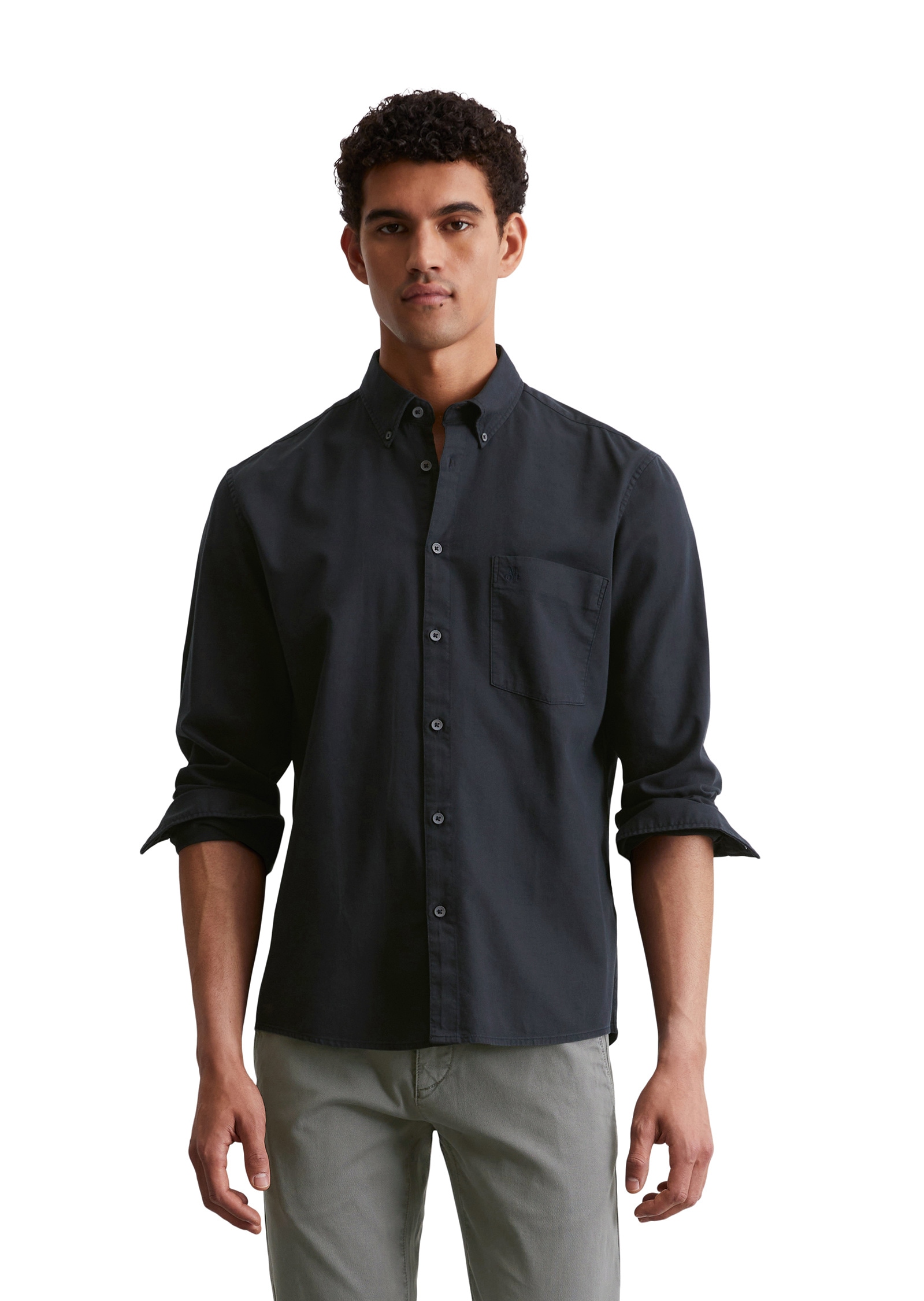 Marc OPolo Langarmhemd "aus Bio-Baumwolle-Lyocell-Mix" günstig online kaufen