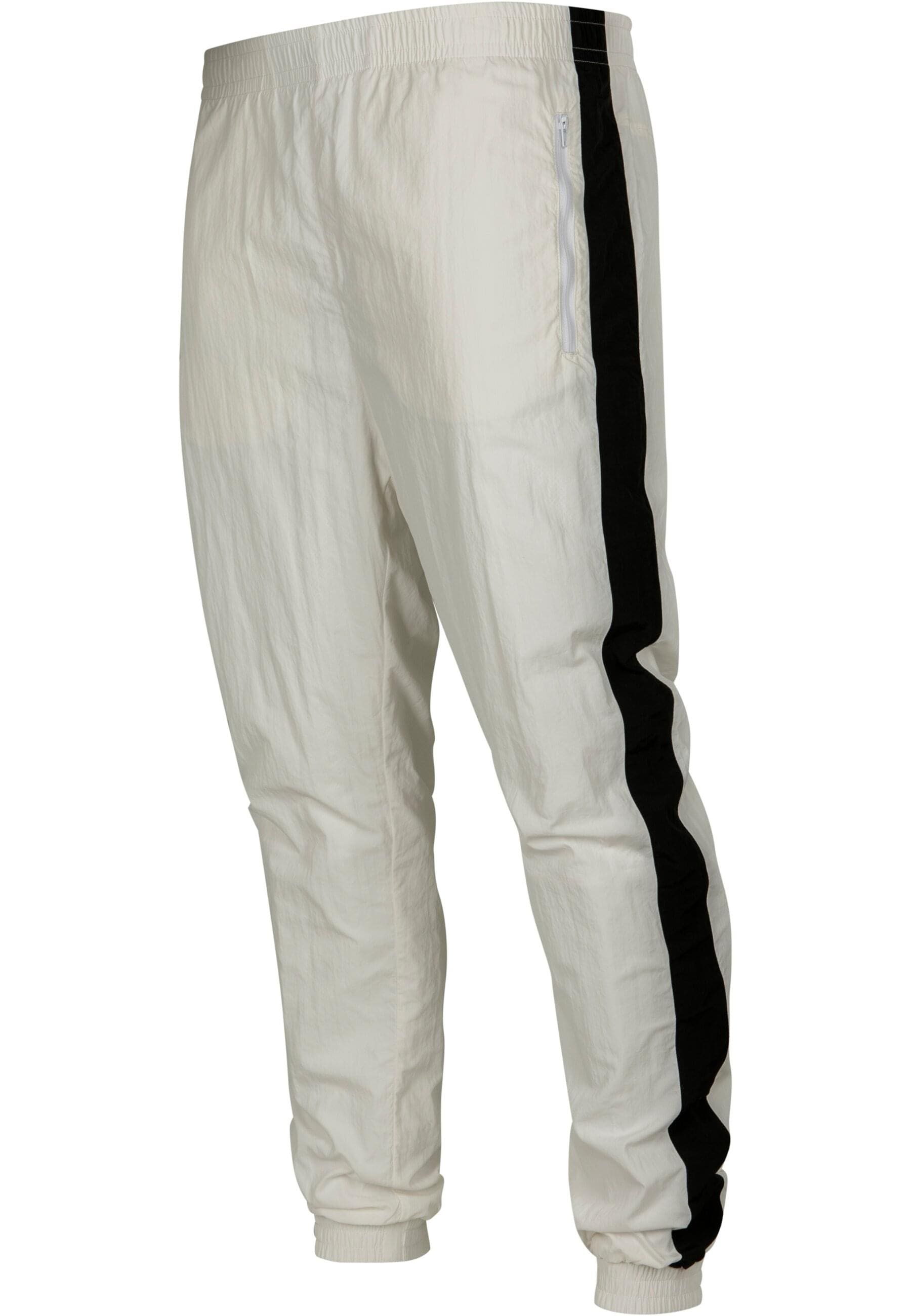 URBAN CLASSICS Stoffhose »Urban Classics Herren Side Striped Crinkle Track Pants«, (1 tlg.)