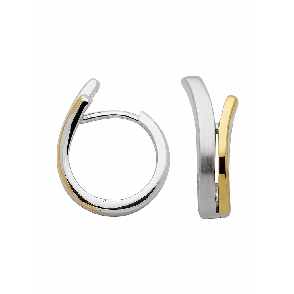 Adelia´s Paar Ohrhänger »1 Paar 925 Silber Ohrringe / Creolen Ø 14 4 mm« 925 Sterling Silber Silberschmuck für Damen