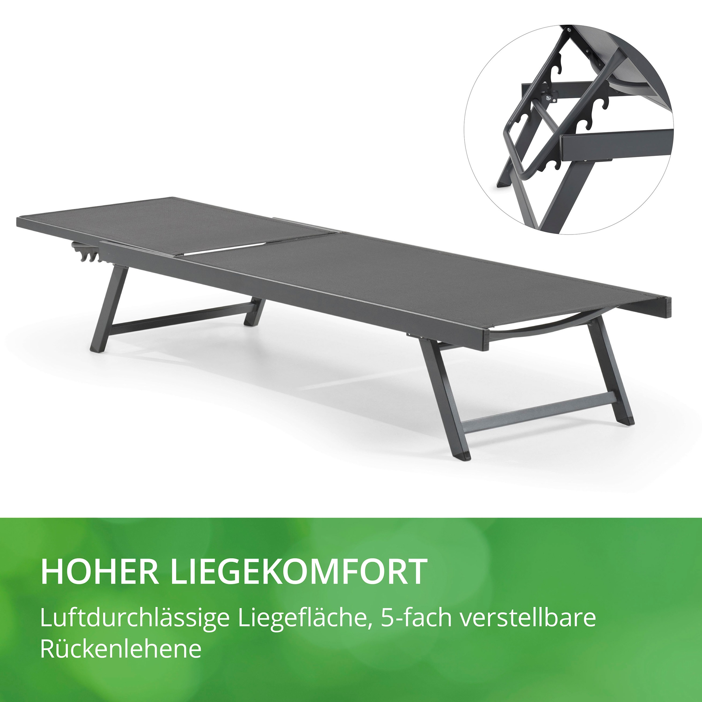 Leco Gartenliege »E_lina«, Füße klappbar