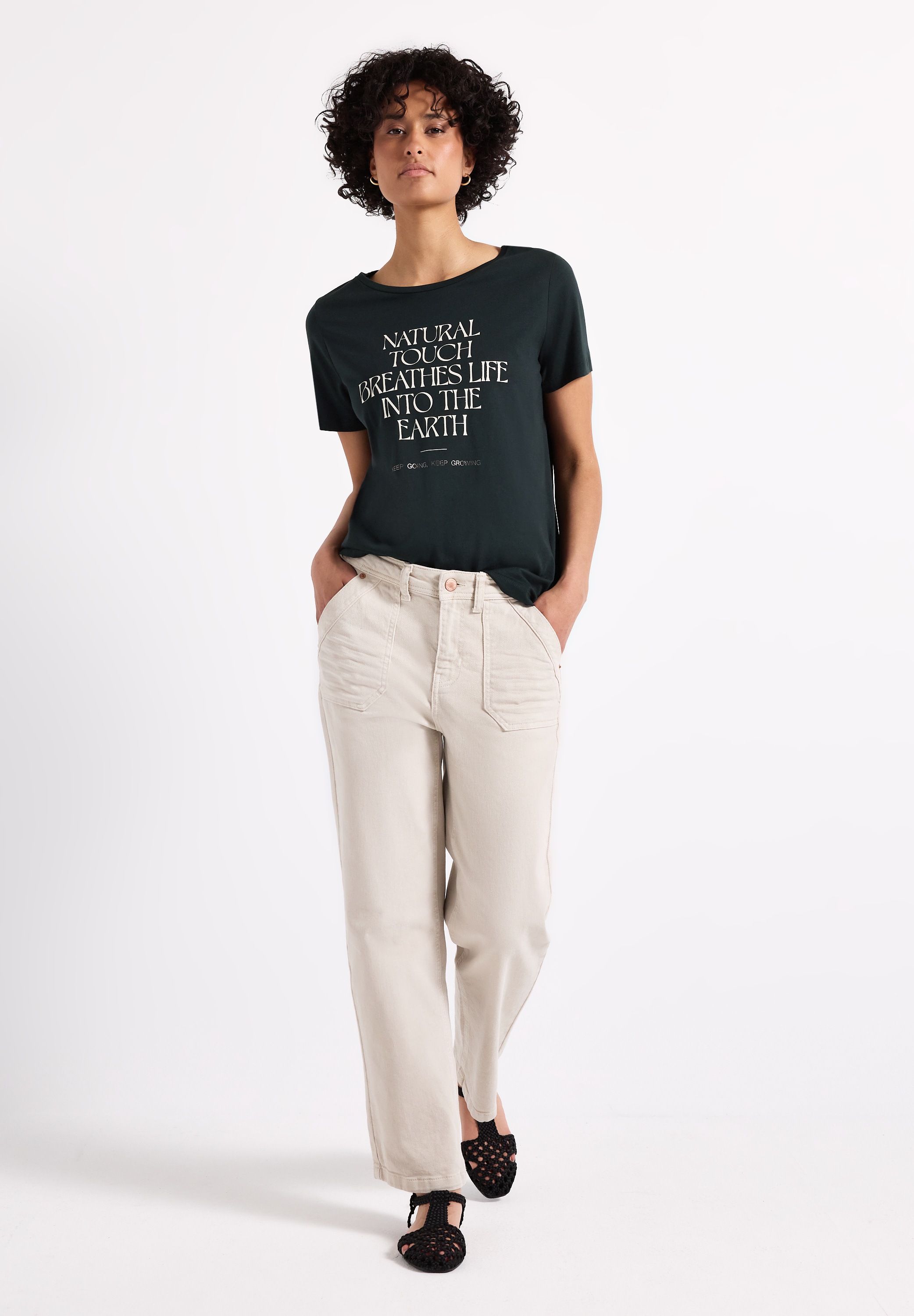 Thumbnail - STREET ONE T-Shirt, mit Materialmix