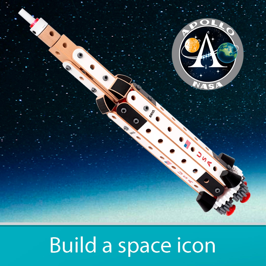 BRIO® Konstruktions-Spielset »BRIO Builder - Apollo Saturn V (34607)«, (91 St.), mit Licht