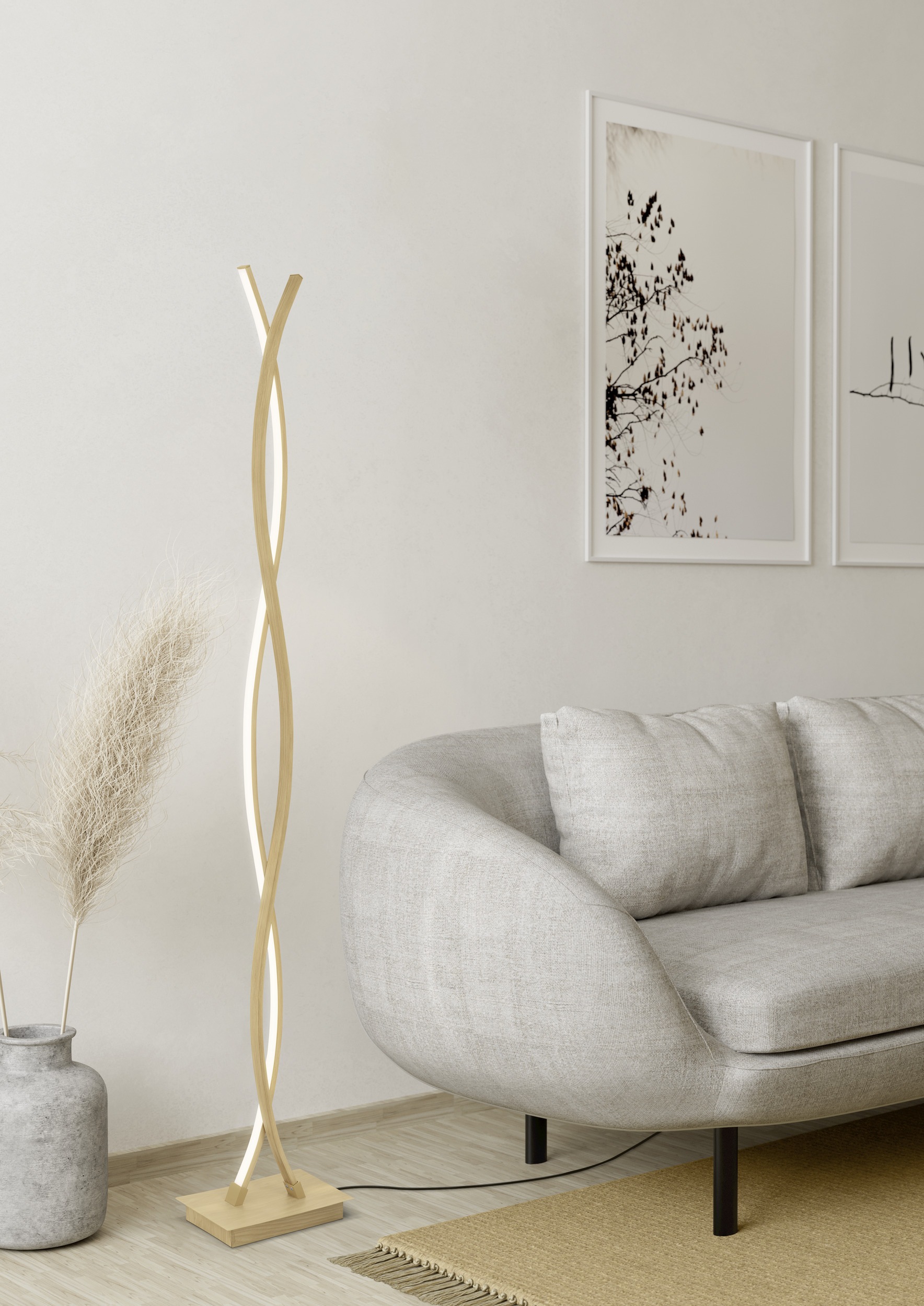 EGLO Stehlampe »LASANA 4 Stehlampe - Stahl, Alu - LED - 36W - IP20« LED-Modul 1 Stk. Warmweiß