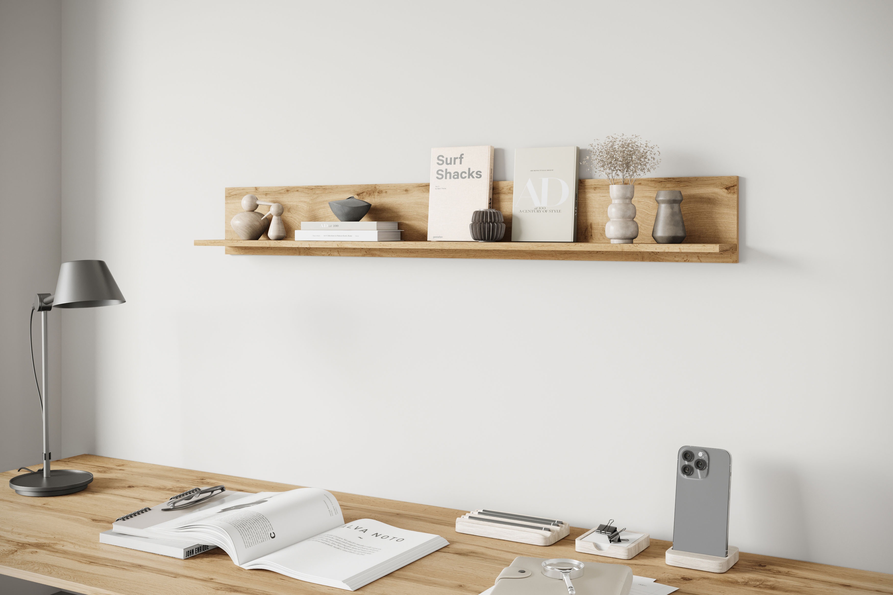 Thumbnail - INOSIGN Wandboard "Wandregal Vera" 1 Stk. tlg. ideal für Deko & Bücher, 138x23x18 cm, hängend