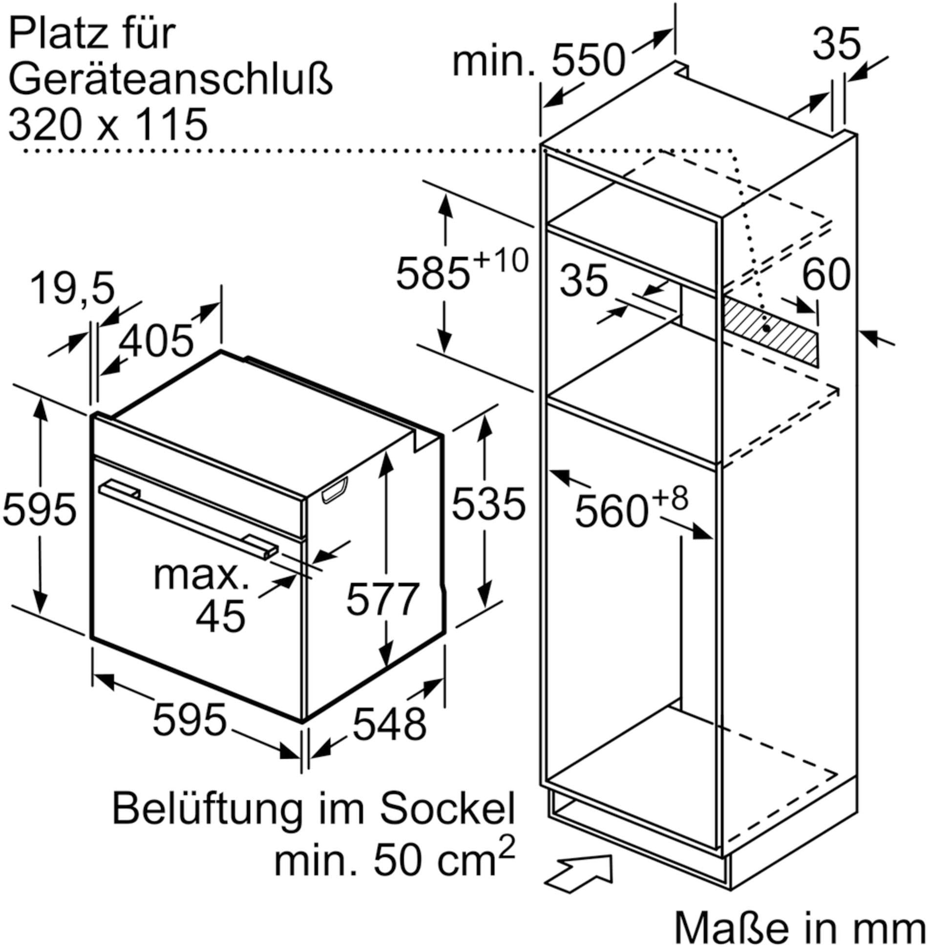 BOSCH Backofen mit Mikrowelle  »HMG6764B1«, mit 1-fach-Teleskopauszug, Pyrolyse-Selbstreinigung