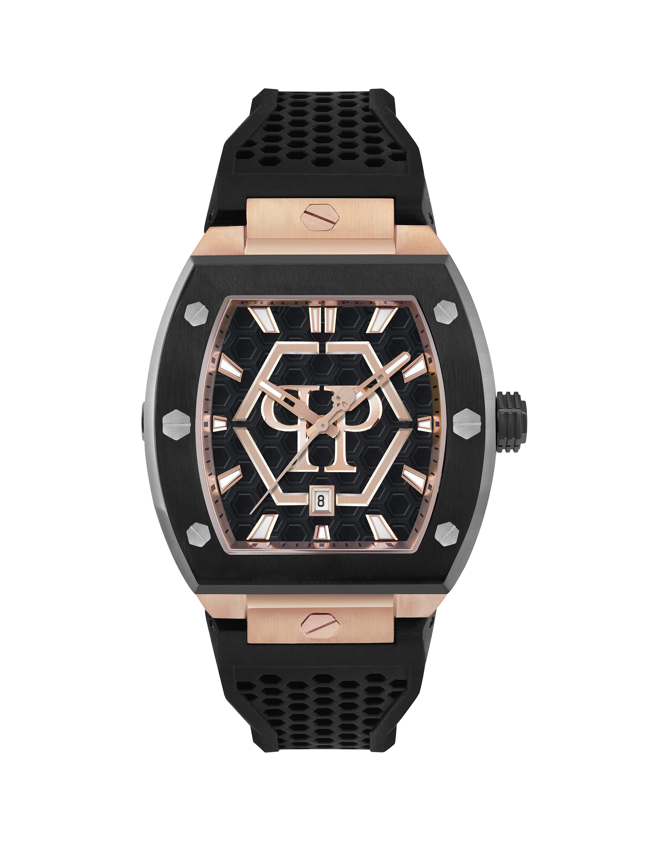 PHILIPP PLEIN Herren Luxusuhr "Hexagon", rosa, Armbanduhren