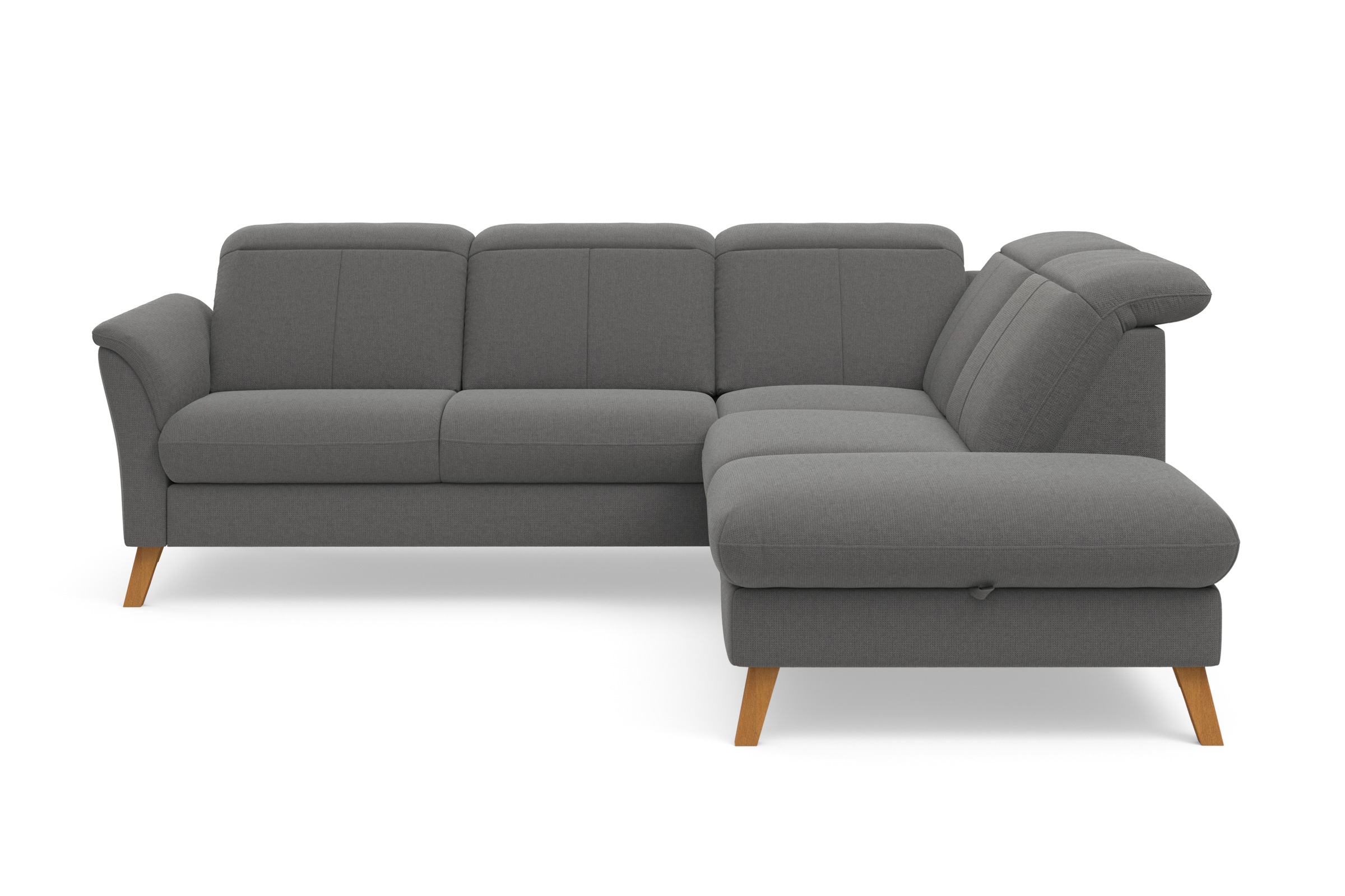 Ecksofa SIT & MORE "Romero L-Form", grau, B:250cm H:91cm T:220cm, 90% Polyester 10%Polyamid, Sofas, Ecksofa, wahlweise mit oder ohne TV-Funktion, Bettfunktion, Bettkasten 4