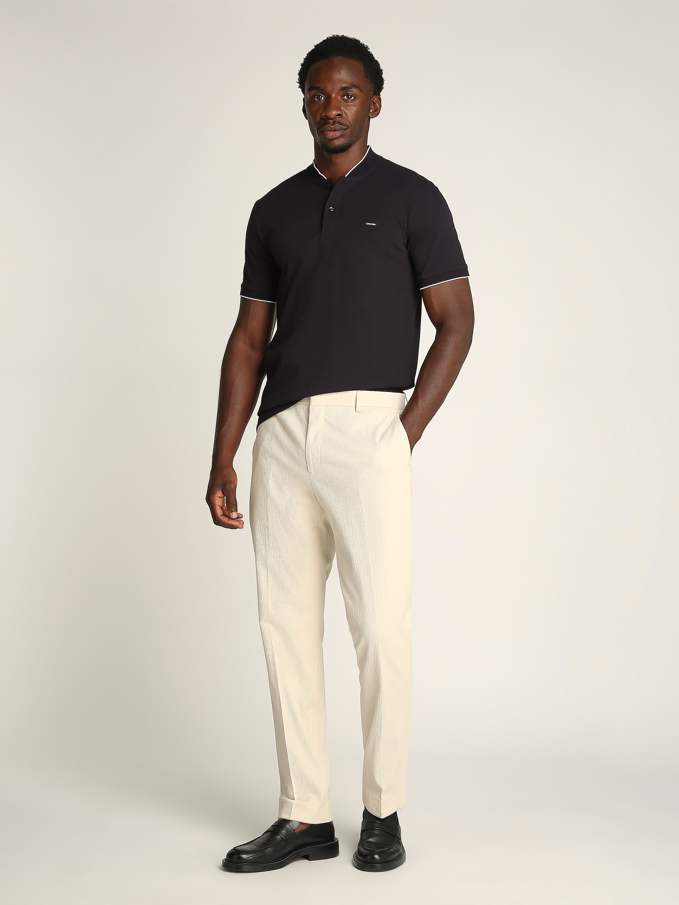 Calvin Klein Poloshirt »STRETCH PIQUE STAND COLLAR POLO«, mit kontrastfarbenen Kanten