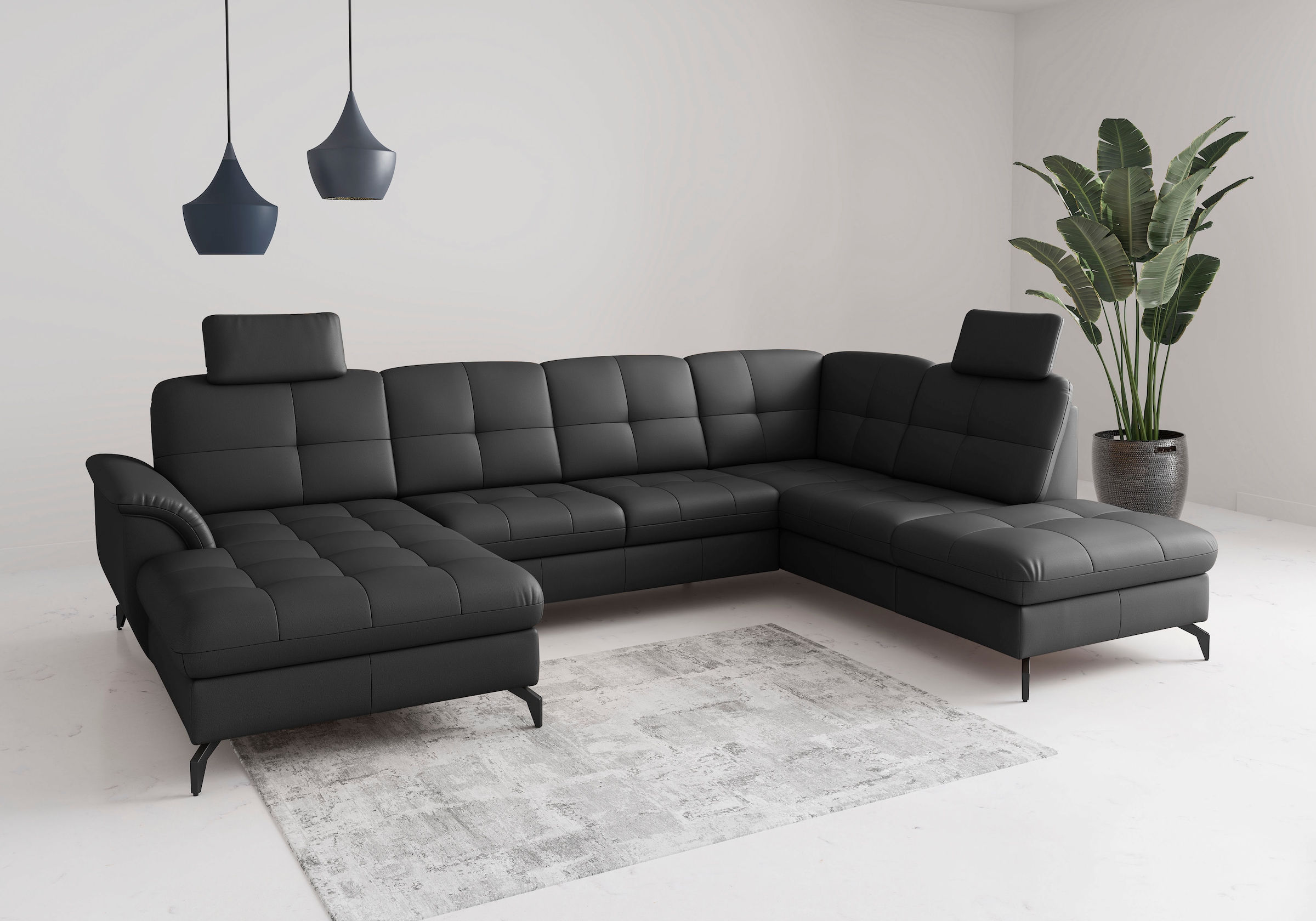 Wohnlandschaft SIT & MORE, T:212cmschwarz, Sofas, "Zora"