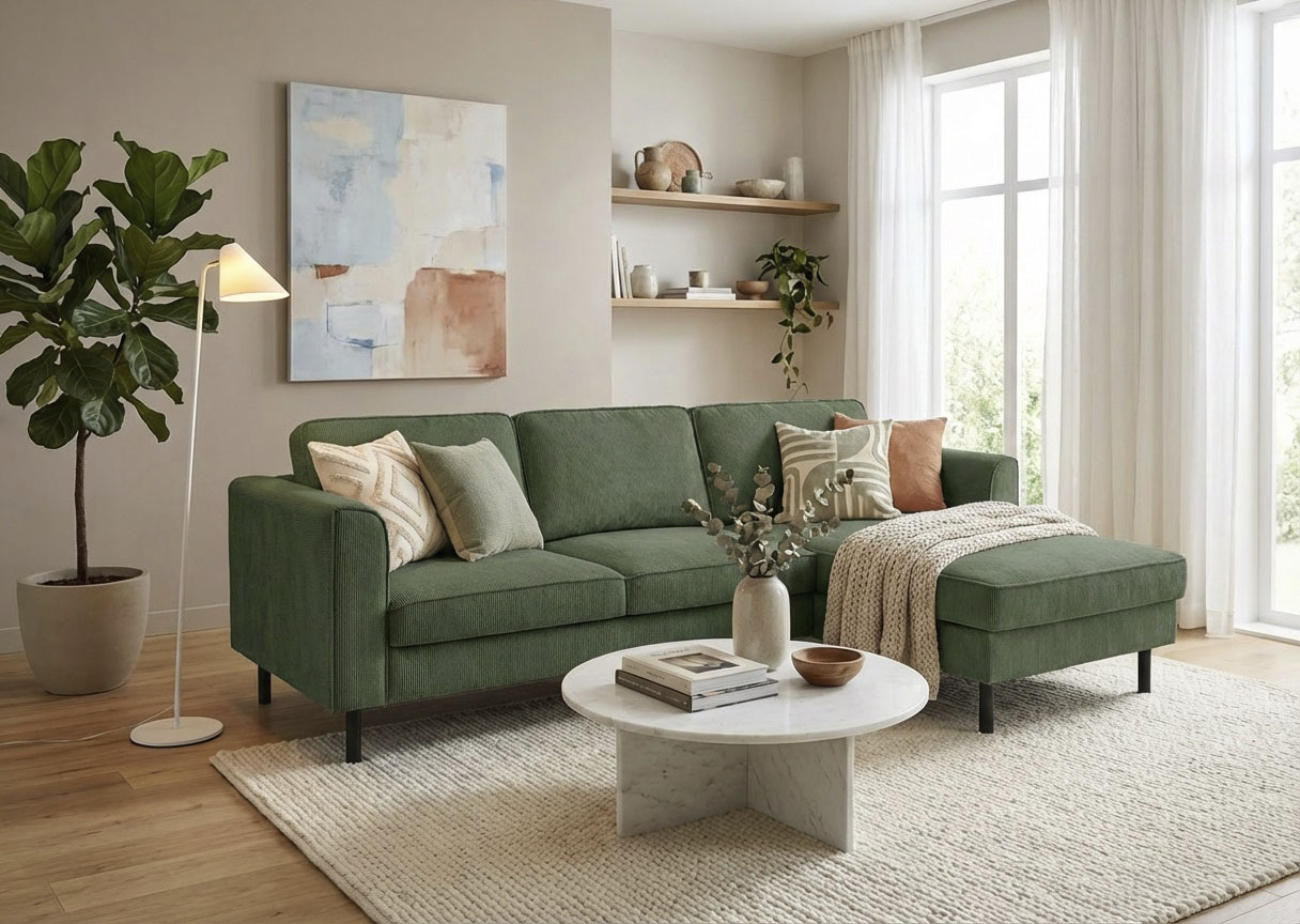 Home affaire Ecksofa "Booster II, whlw. mit Schlaffunktion & Bettkasten, Fuß schwarz" Recamiere beidseitig montierbar,L-Form, in Cord & Struktur LEO o. LINO