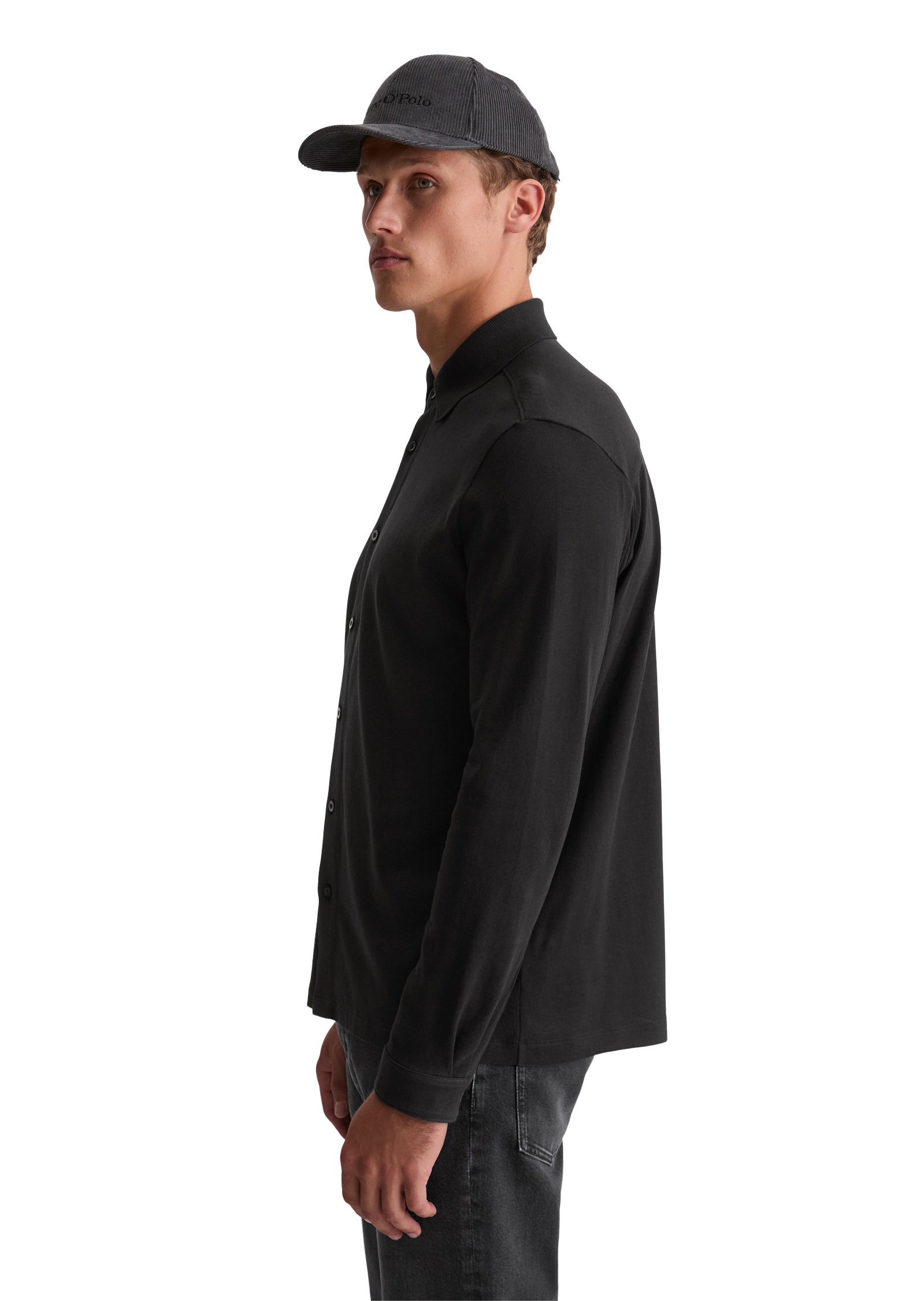 Marc OPolo Langarm-Poloshirt "aus weichem Heavy Jersey" günstig online kaufen