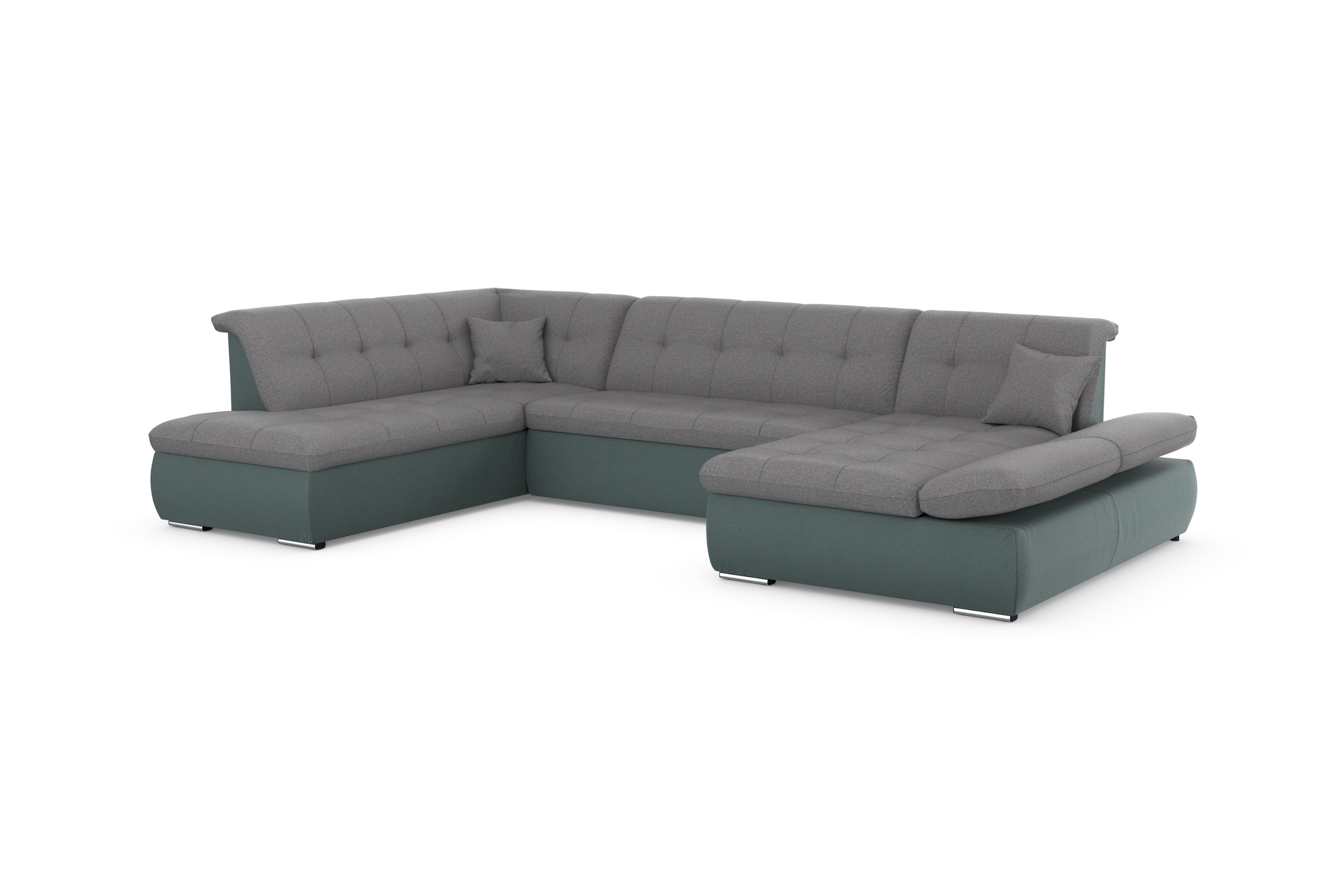 DOMO collection Wohnlandschaft »Moric U-Form auch in Cord«, im XXL-Format, wahlweise mit Bettfunktion und Armlehnenverstellung
