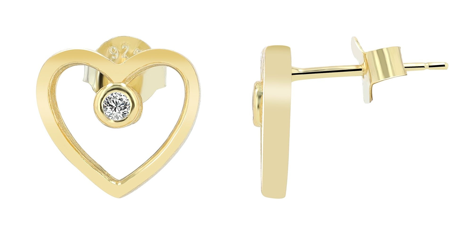 Adelia´s Paar Ohrhänger "Ohrringe – Ohrstecker Herz aus 925 Silber" Ideal zum Verschenken – schlicht und stilvoll