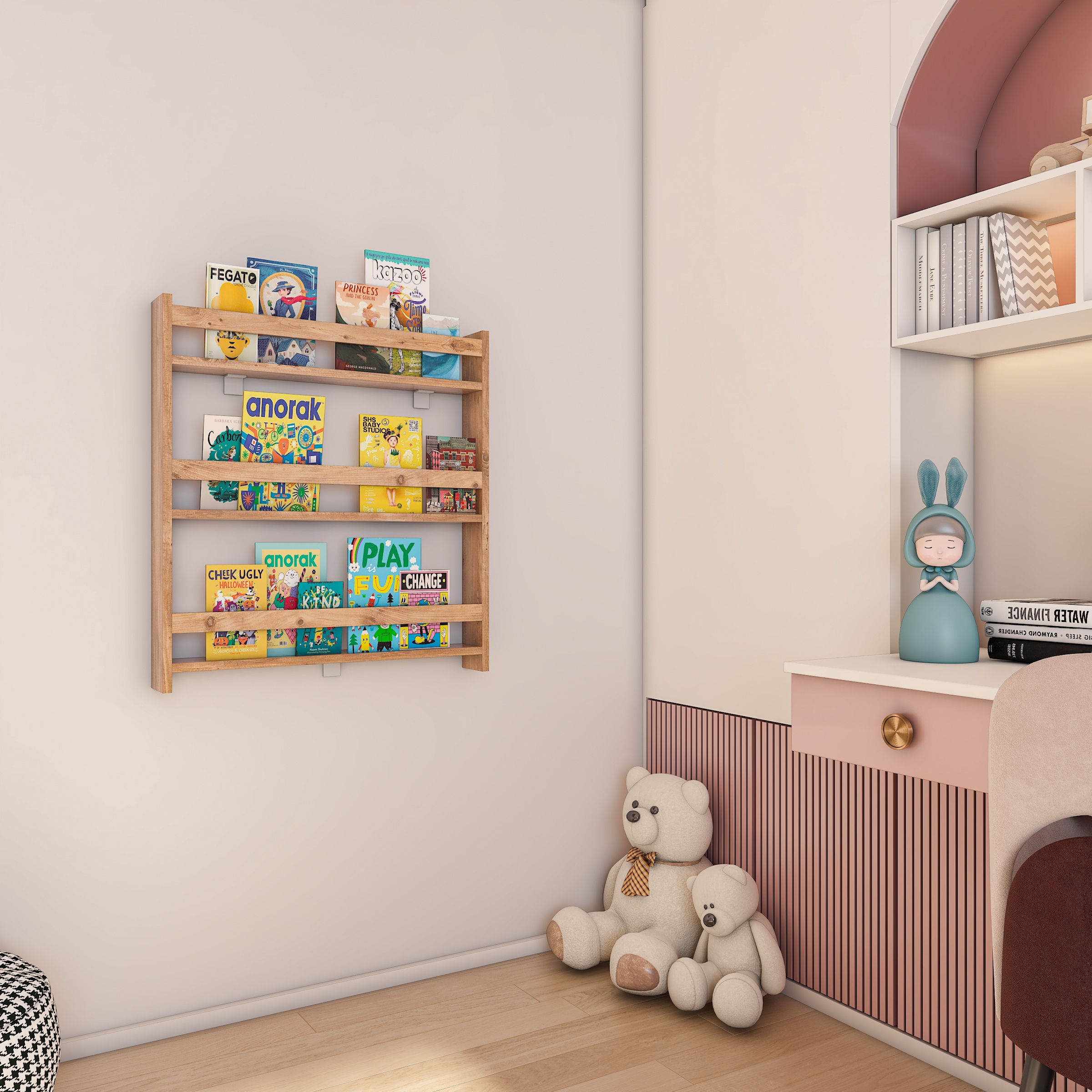 VCM Wandregal »Holz Kinderregal Bücherregal Kinder Regal Kidos«