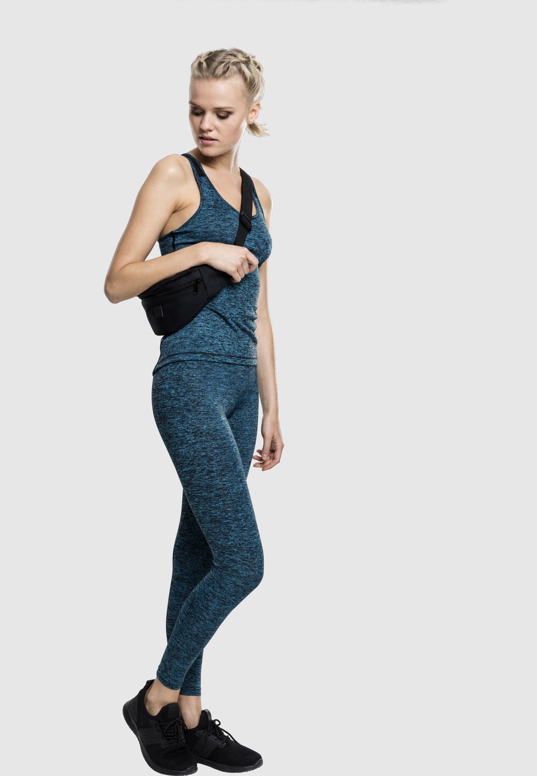 URBAN CLASSICS Tanktop »Urban Classics Damen Ladies Active Melange Trainings Top« 1 Stk.