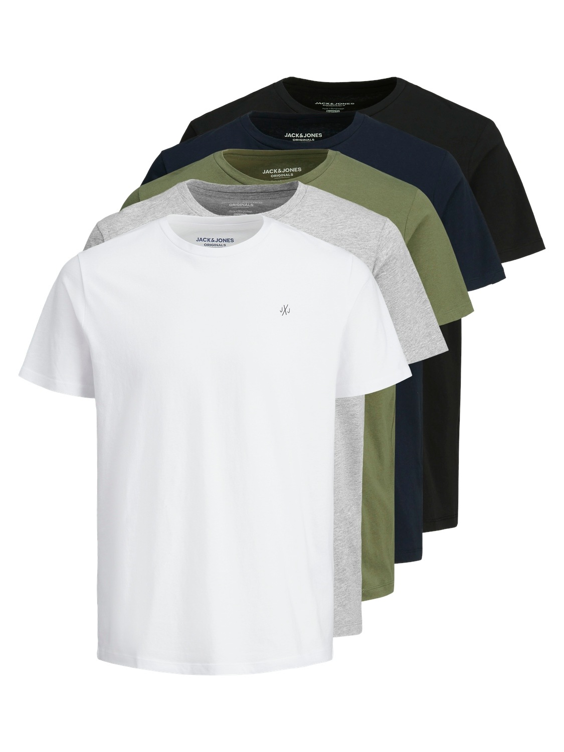 Jack & Jones Rundhalsshirt "JORJXJ TEE SS CREW NECK 5PK MP NOOS"