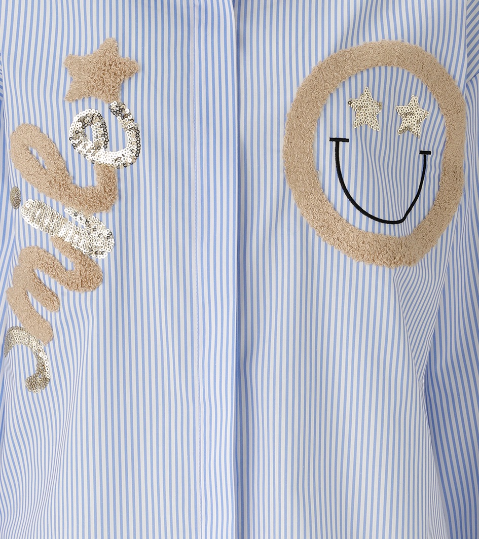 Aniston CASUAL Hemdbluse, mit Pailletten verzierte Smiley-Applikationen - NEUE KOLLEKTION