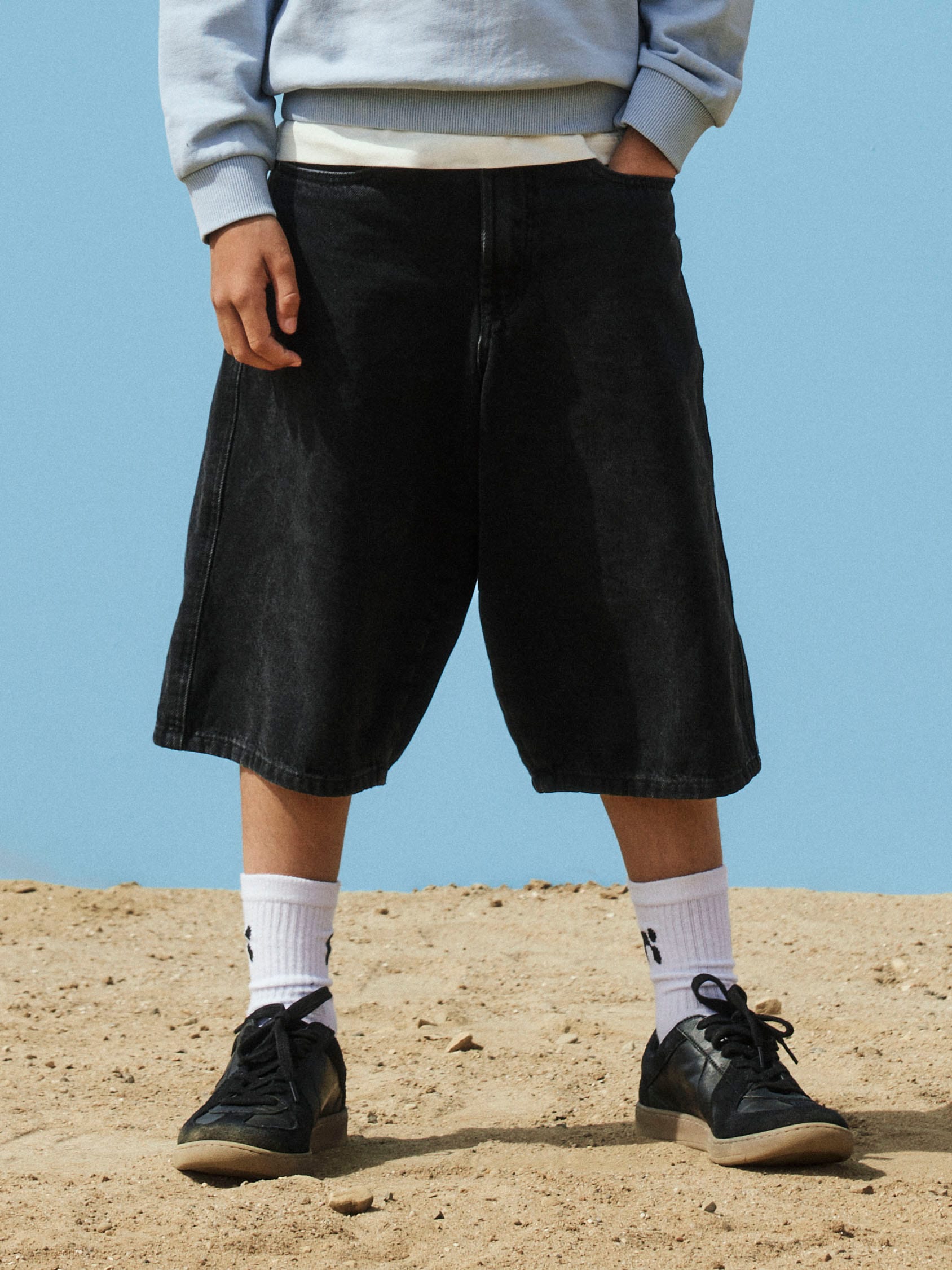 Name It Jeansbermudas »NKMBEN X-SKATER DNM JORTS 7850-RM LNOOS« Baumwolle,  starker Used Look, Skater Fit