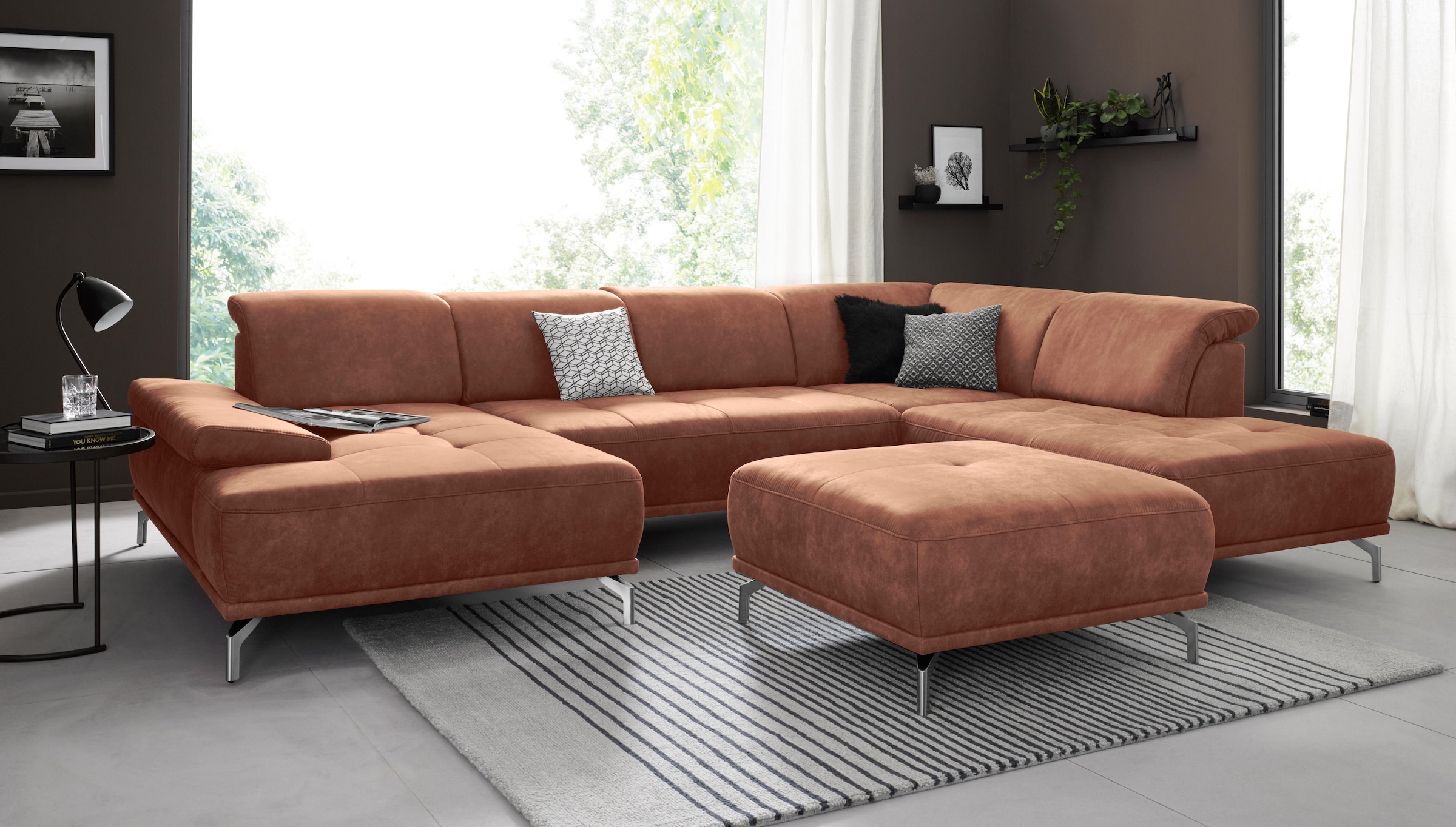 Home affaire Wohnlandschaft "Caluna" Inkl.Sitztiefenverstellung, wahlweise günstig online kaufen