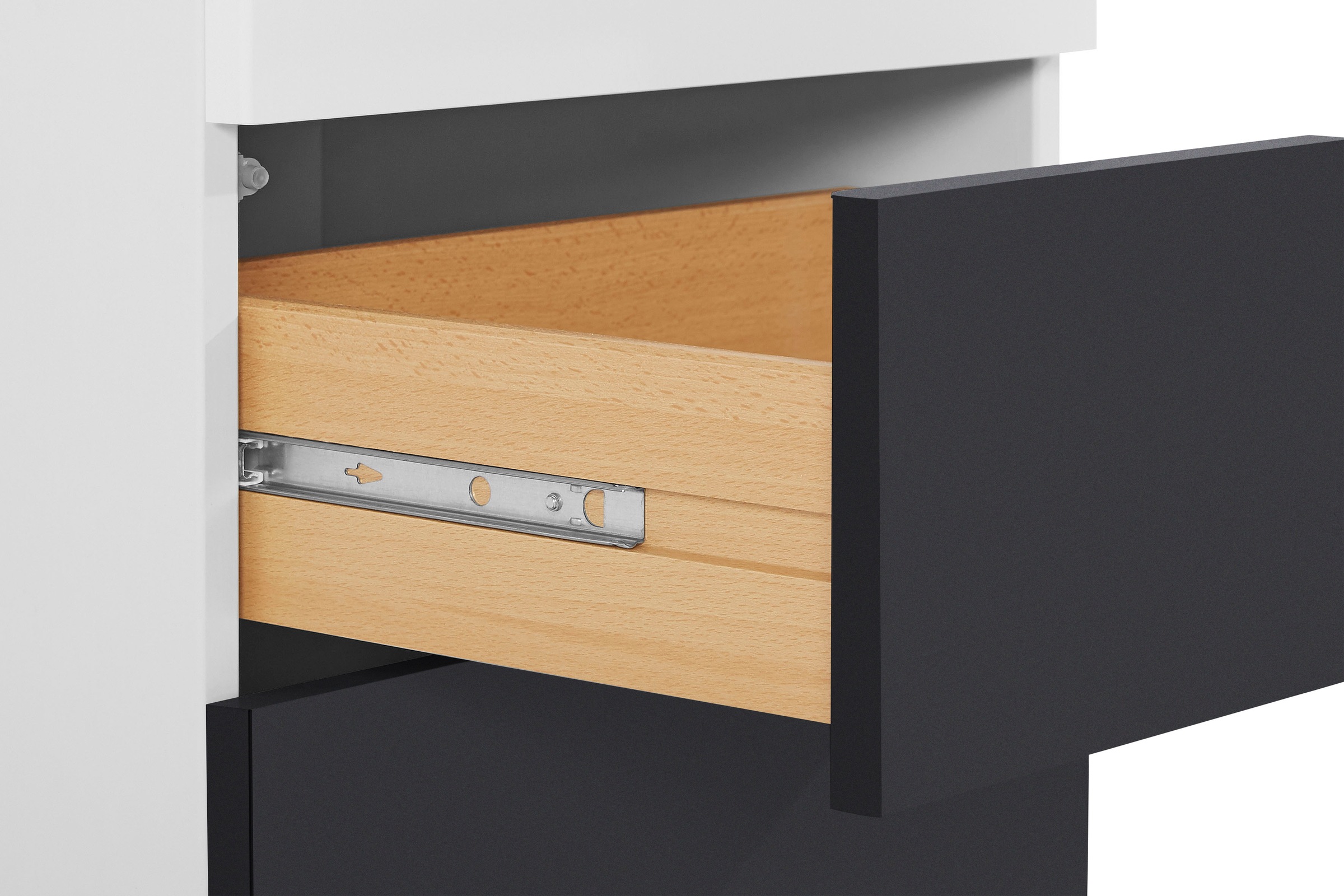 priess Nachtkommode, mit LED-Beleuchtung und Push-to-open