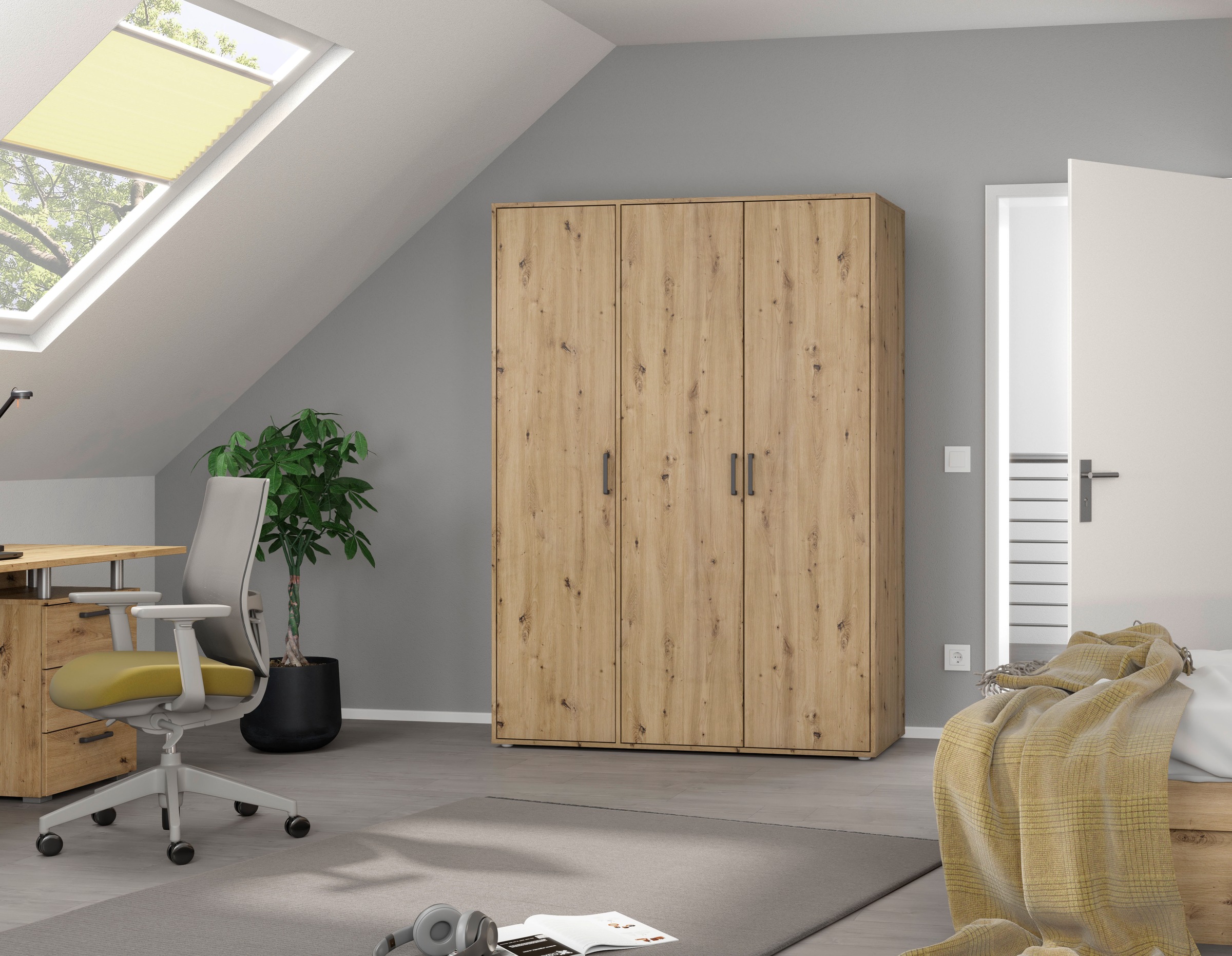 rauch Kleiderschrank »VOYAGER Garderobe Wäscheschrank TOPSELLER Schlafzimmer«, (in 3 verschiedenen Ausstattungen BASIC/CLASSIC/PREMIUM), Schrank mit modernen Griffen in viel Stauraum MADE IN GERMANY