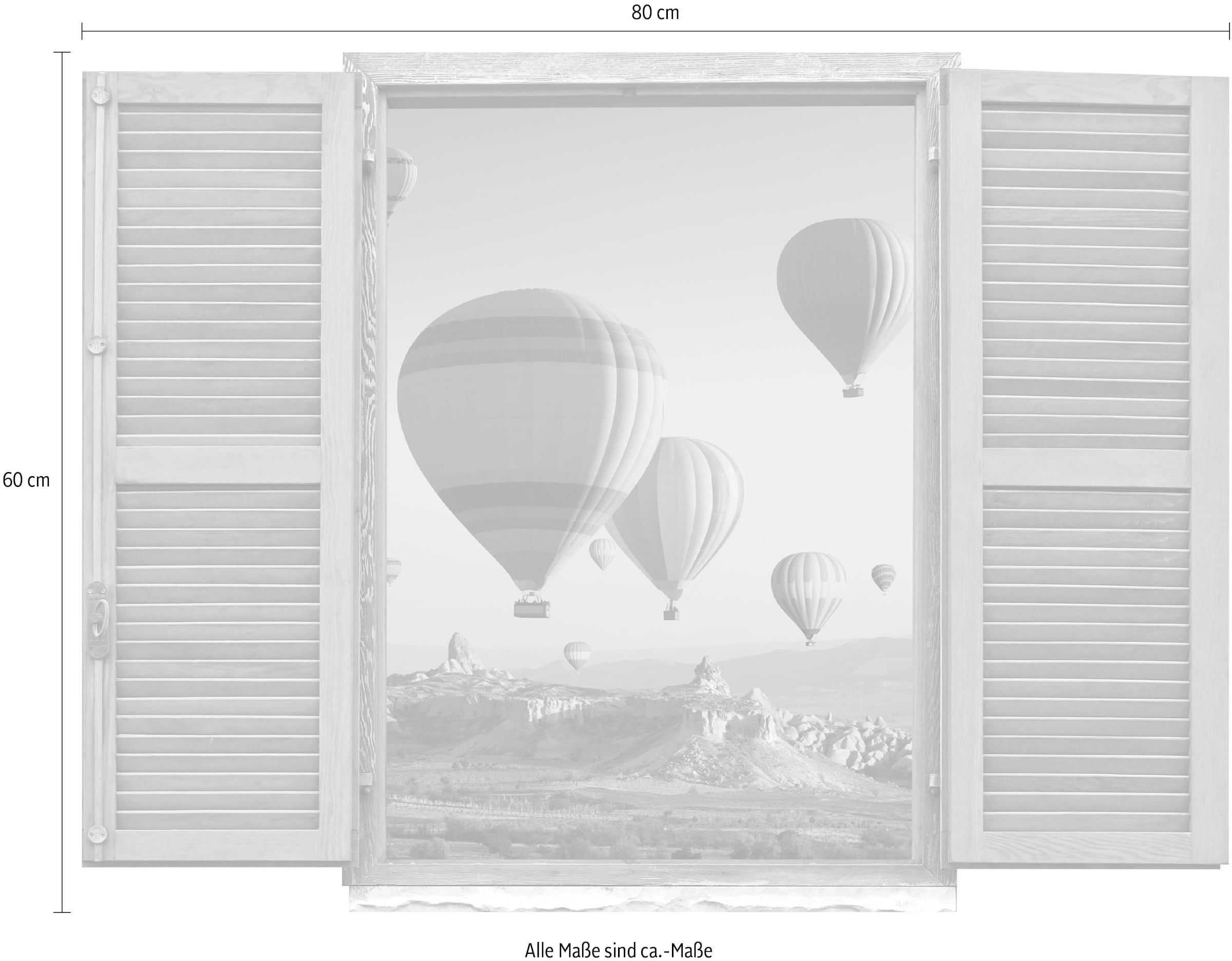 queence Wandtattoo »Heißluftballons«, (1 St.), Wandsticker, Wandbild, selbstklebend, 3D, Fenster