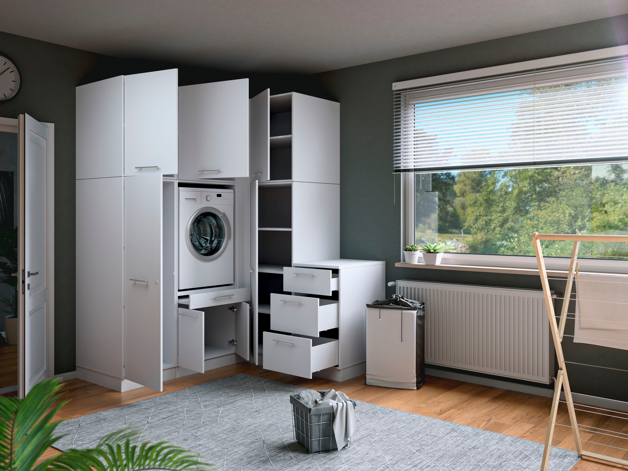 Laundreezy Mehrzweckschrank-Set »Laundreezy, 7-tlg. Mehrzweckschrank-Set B/H/T 186/238/68 cm« 7 Stk. tlg.