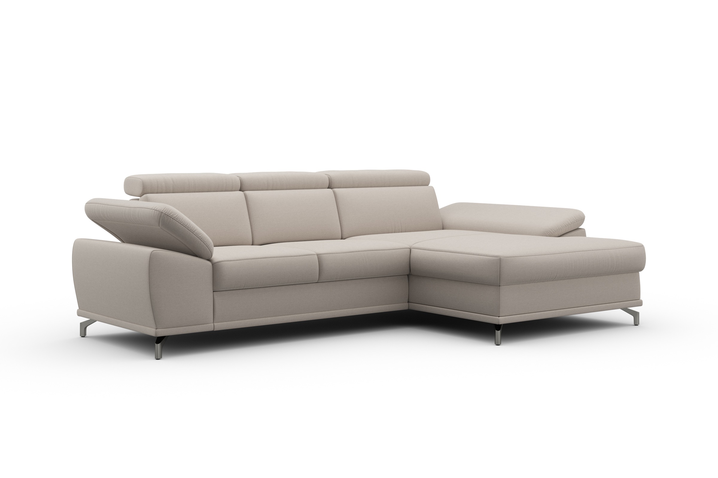 sit&more Ecksofa »Cabrio L-Form, mit Sitztiefenverstellung, Arm- und Kopfteilverstellung«, 2 Nierenkissen, Federkern, optional Bettfunktion und Stauraum