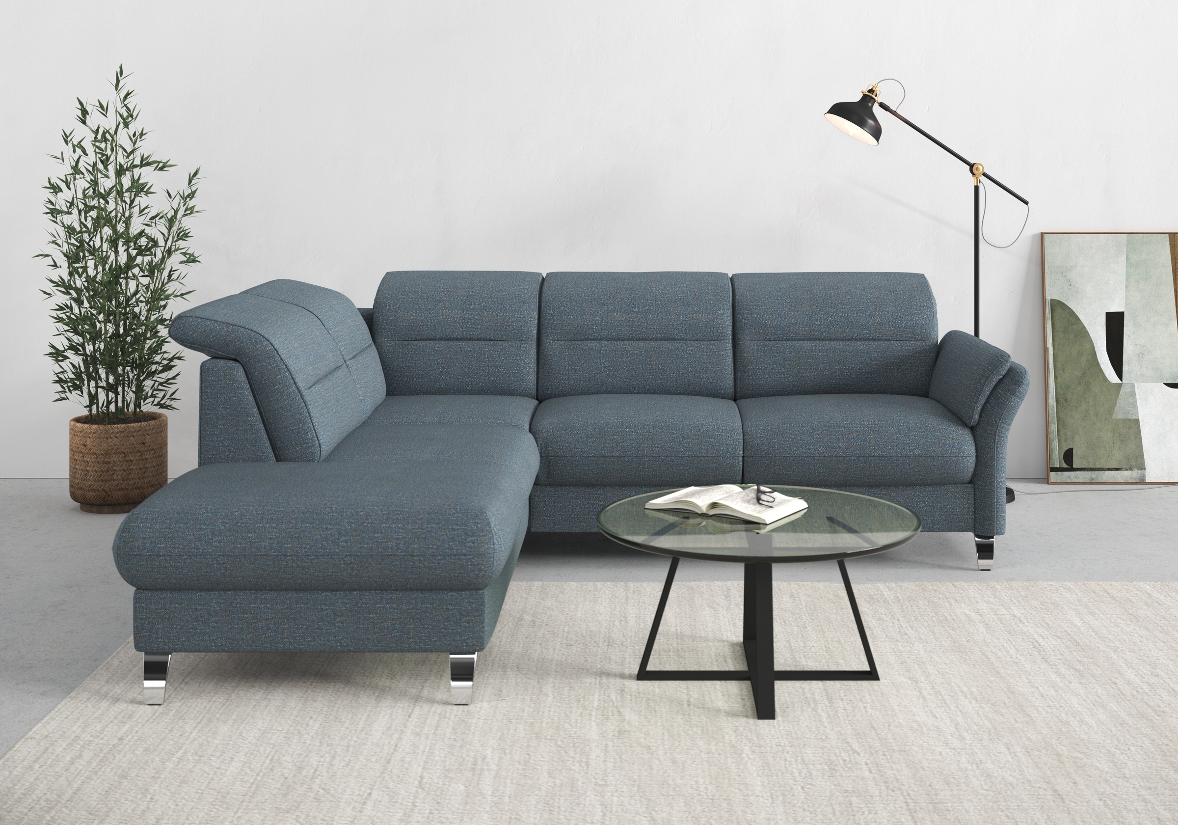 Thumbnail - sit&more Ecksofa "Grenoble L-Form mit Federkern" wahlweise mit Bettfunktion, Bettkasten, Arm- und Kopfteilverstellung