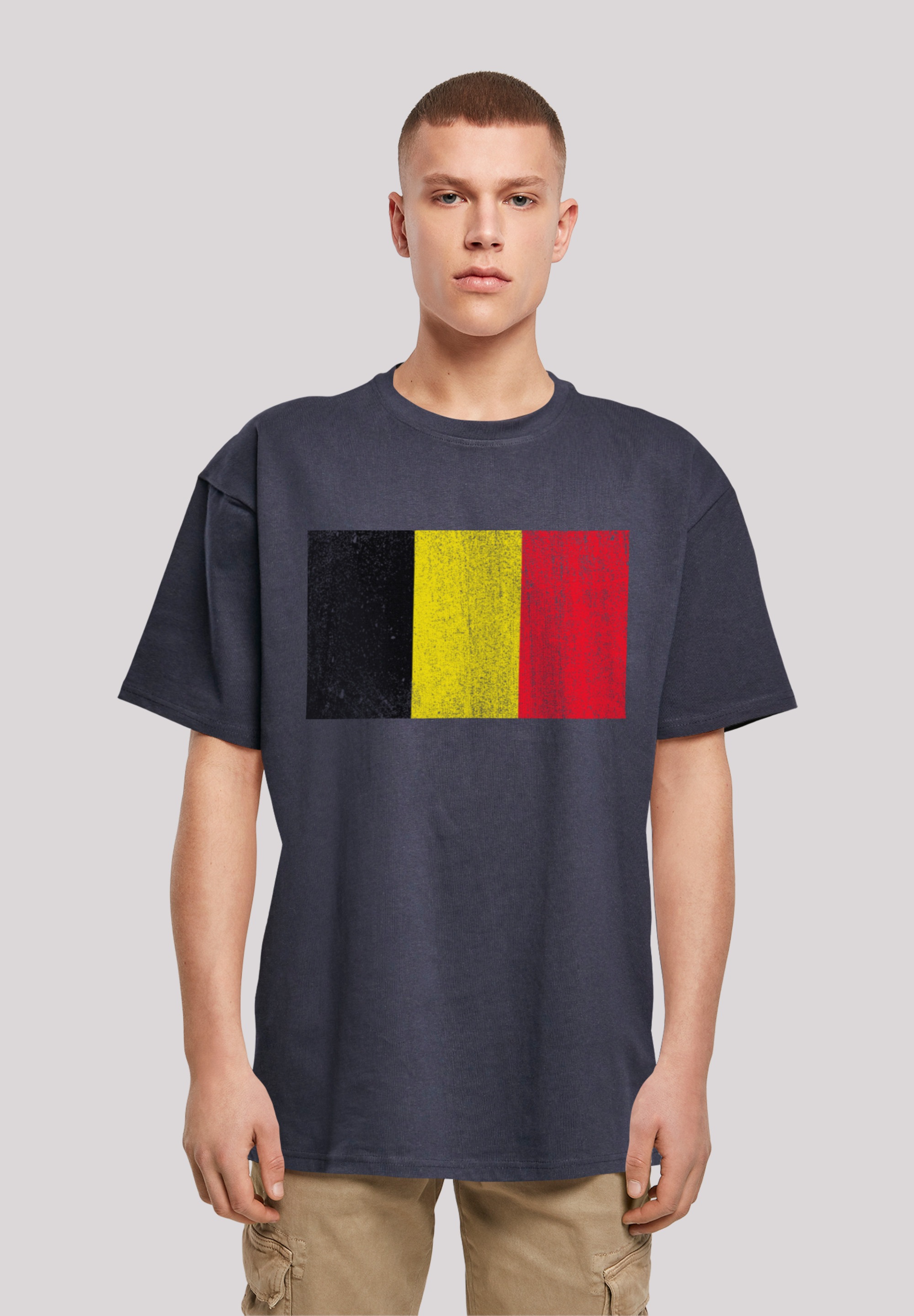 F4NT4STIC T-Shirt "Belgium Belgien Flagge", Print