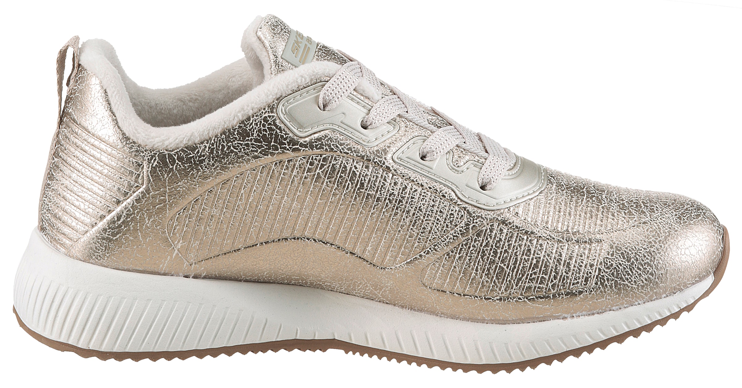 Skechers Keilsneaker »BOBS SQUAD-SPARKLE LIFE«, Freizeitschuh, Halbschuh, Schnürschuh im glänzenden Metallic-Look