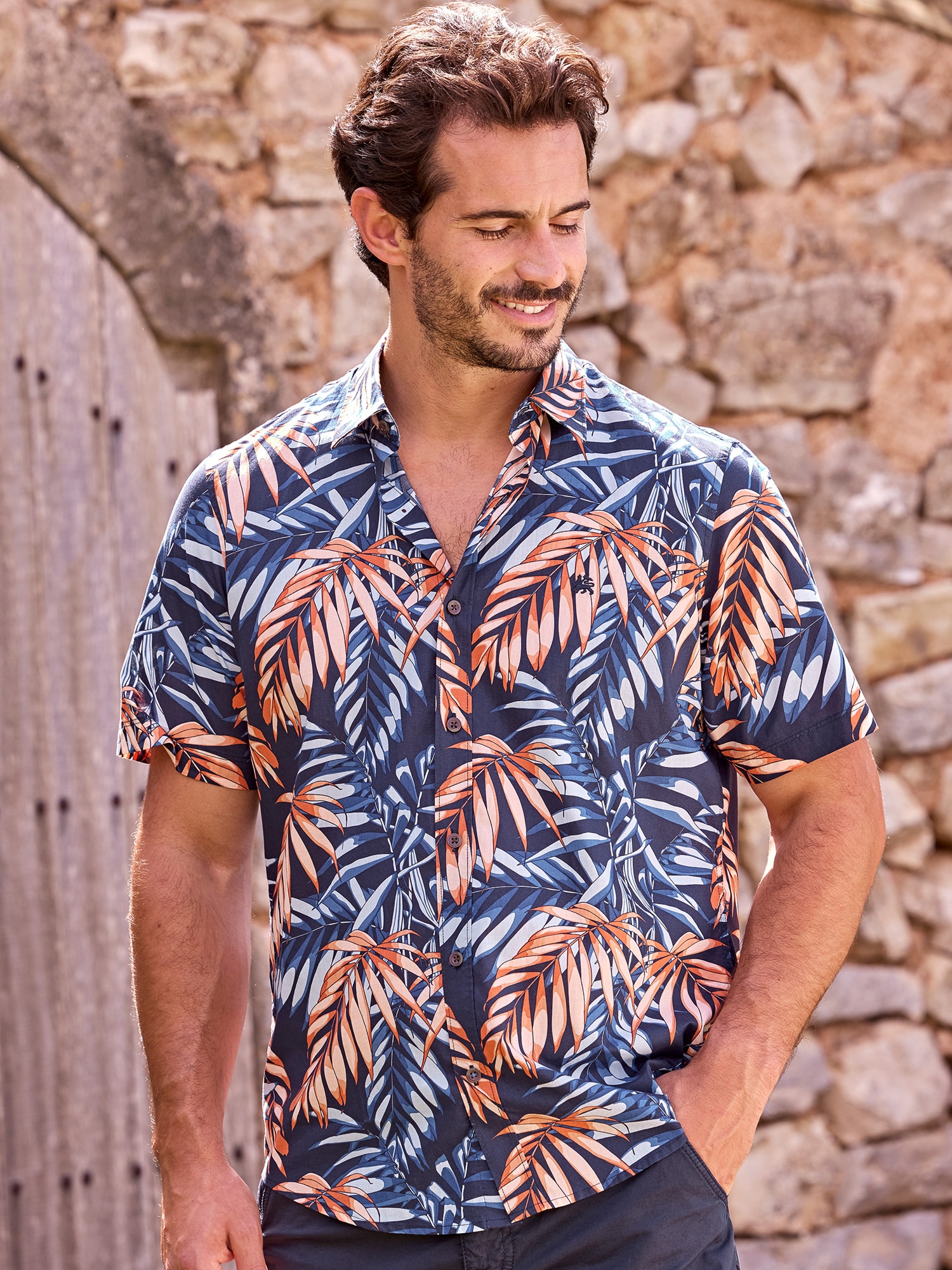 LERROS Kurzarmhemd »LERROS Hawaiihemd, floral gemustert«