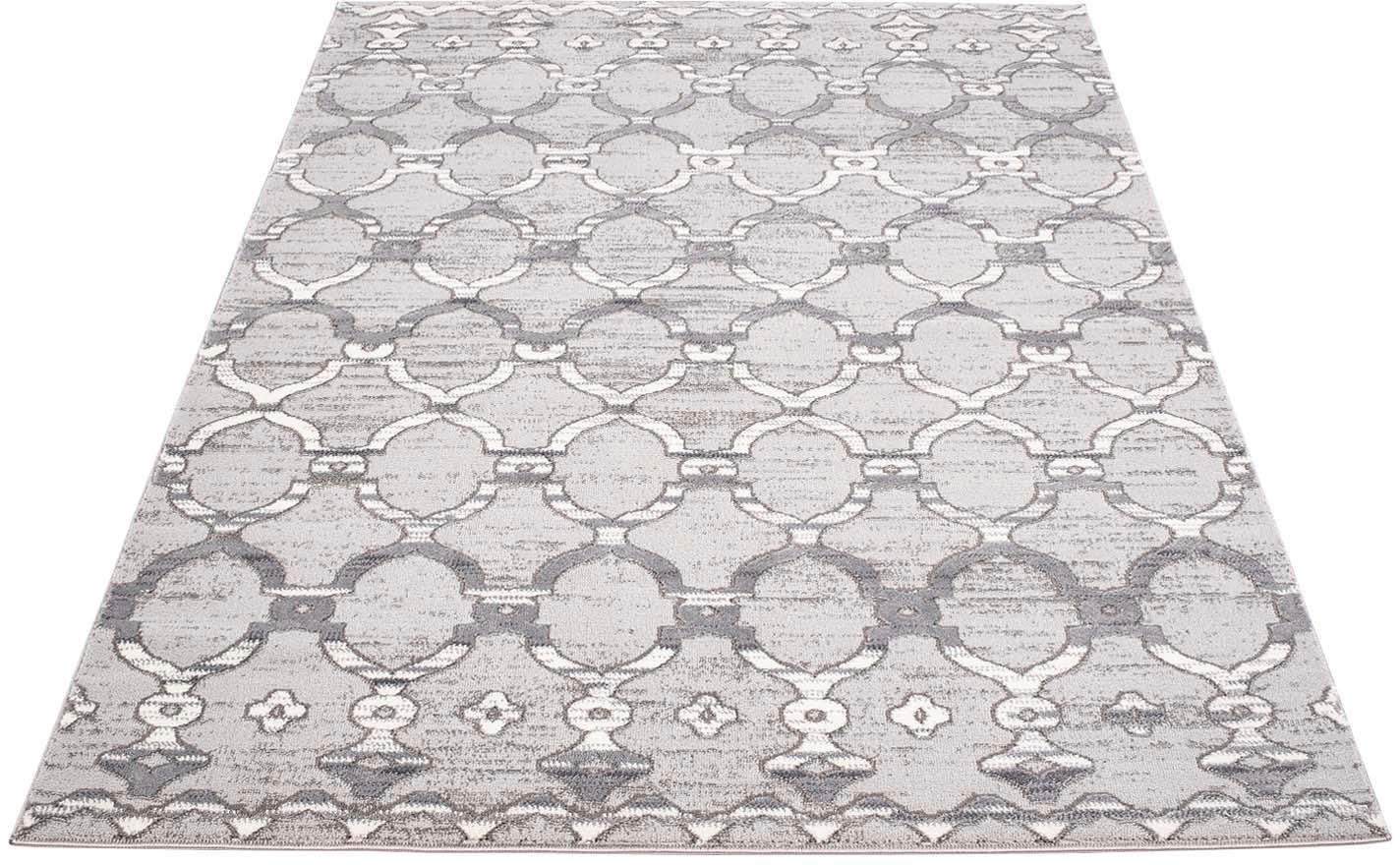 Carpet City Teppich »Platin 7885«, rechteckig, 11 mm Höhe, Kurzflor, Marokkanisch, Glänzend durch Polyester