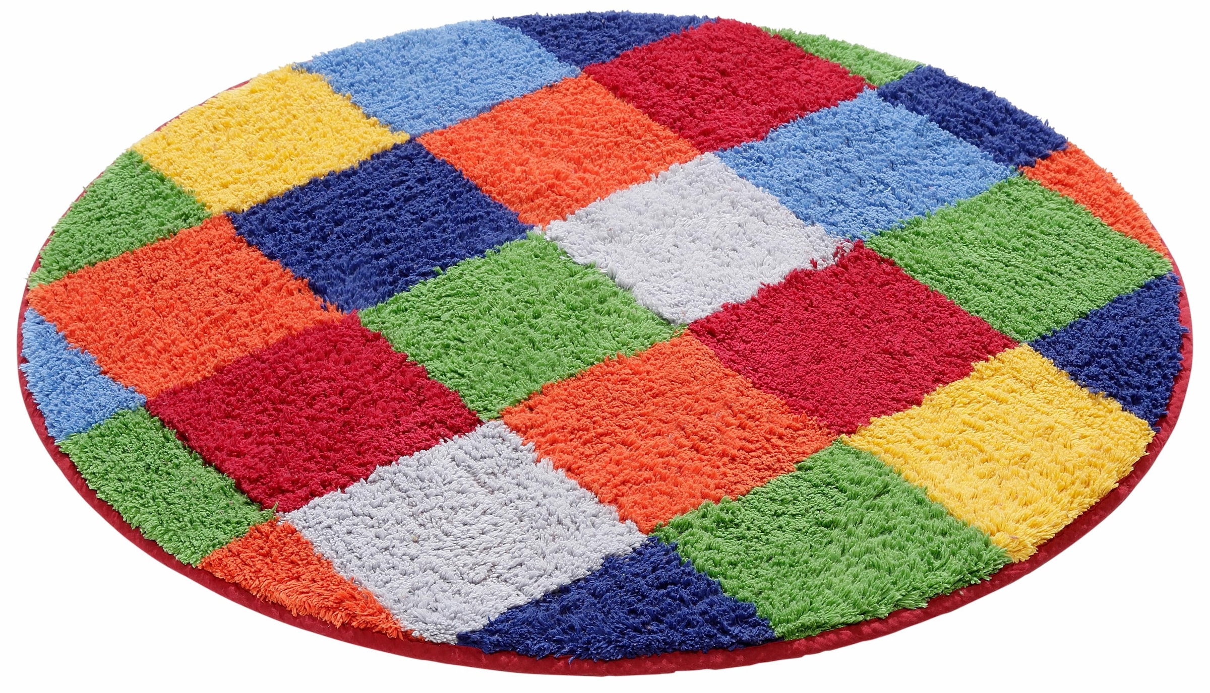 my home Badematte »Kira, Badvorleger, Badezimmer Teppich, Kästchen«, beidseitig nutzbar-fußbodenheizungsgeeignet-strapazierfähig, bunt, Badteppich, Badematten auch als 2 teiliges Set erhältlich