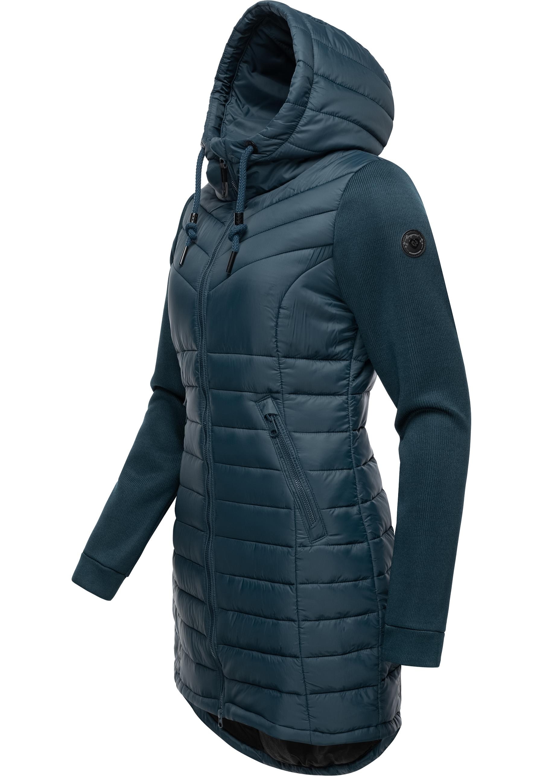 Ragwear Langjacke »Sandrra Long«, mit Kapuze, Steppjacke aus modernem Materialmix mit Kapuze