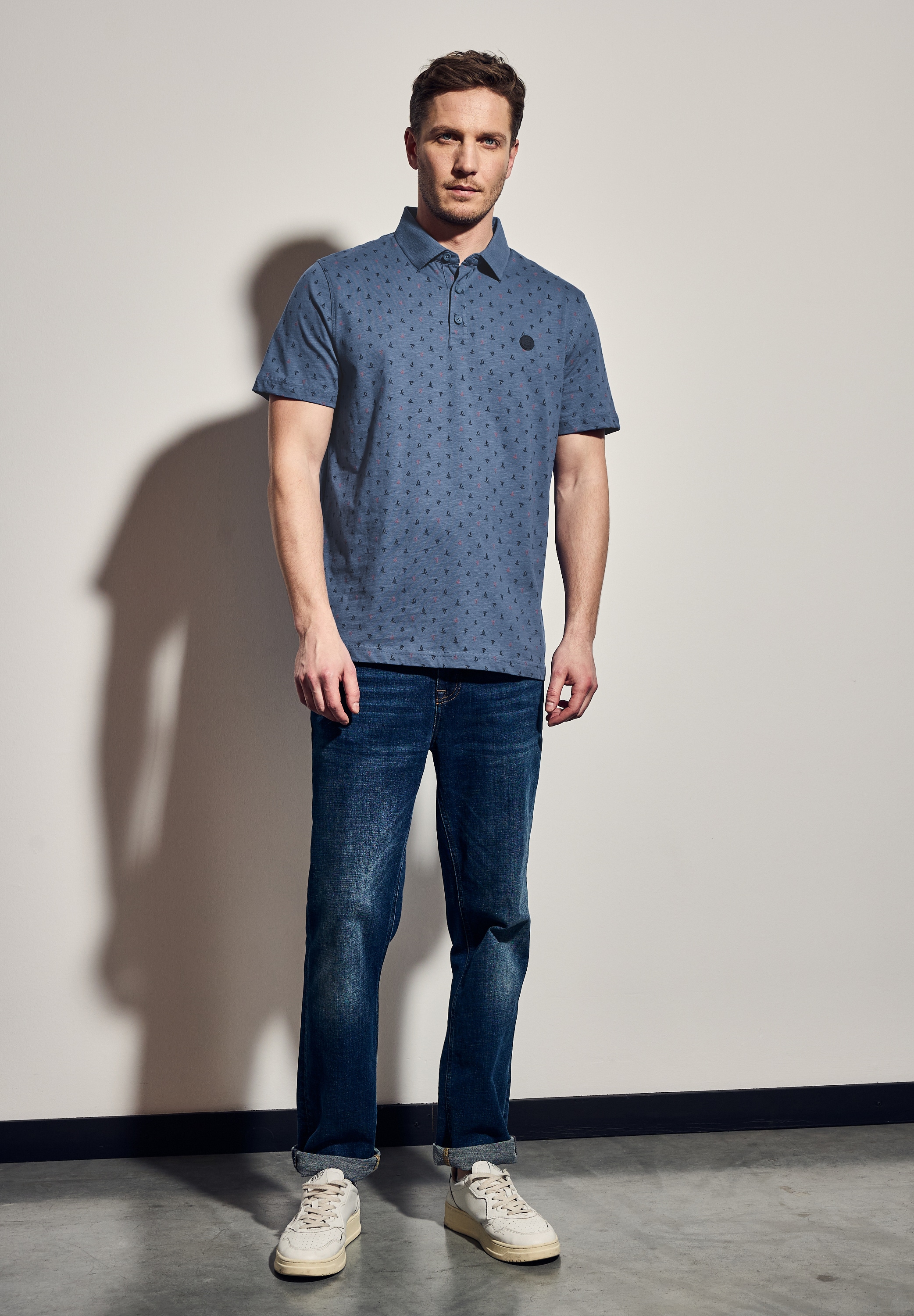 STREET ONE MEN Poloshirt, aus reiner Baumwolle