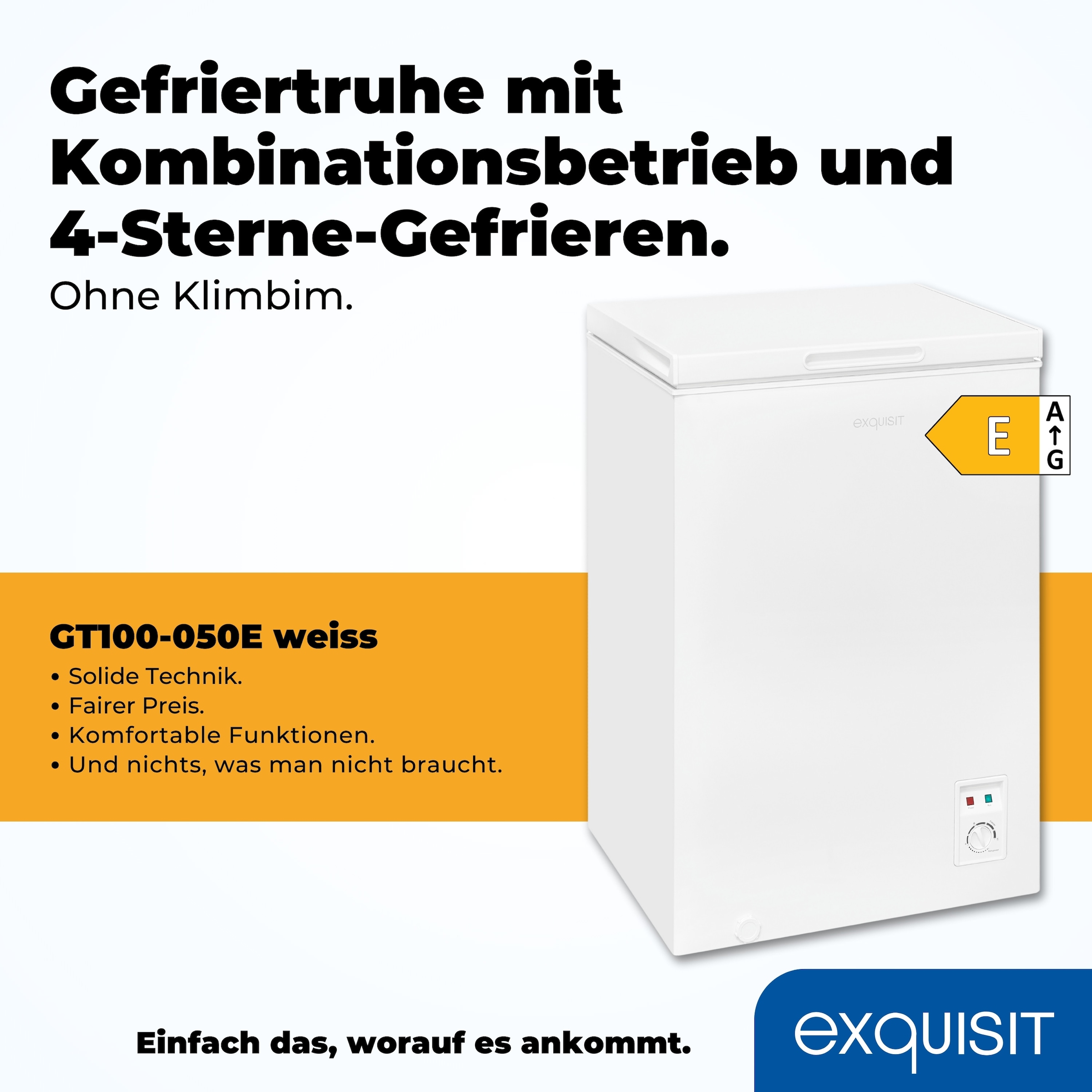 exquisit Gefriertruhe »GT100-050E weiss« 83,5 cm hoch 54,5 cm breit