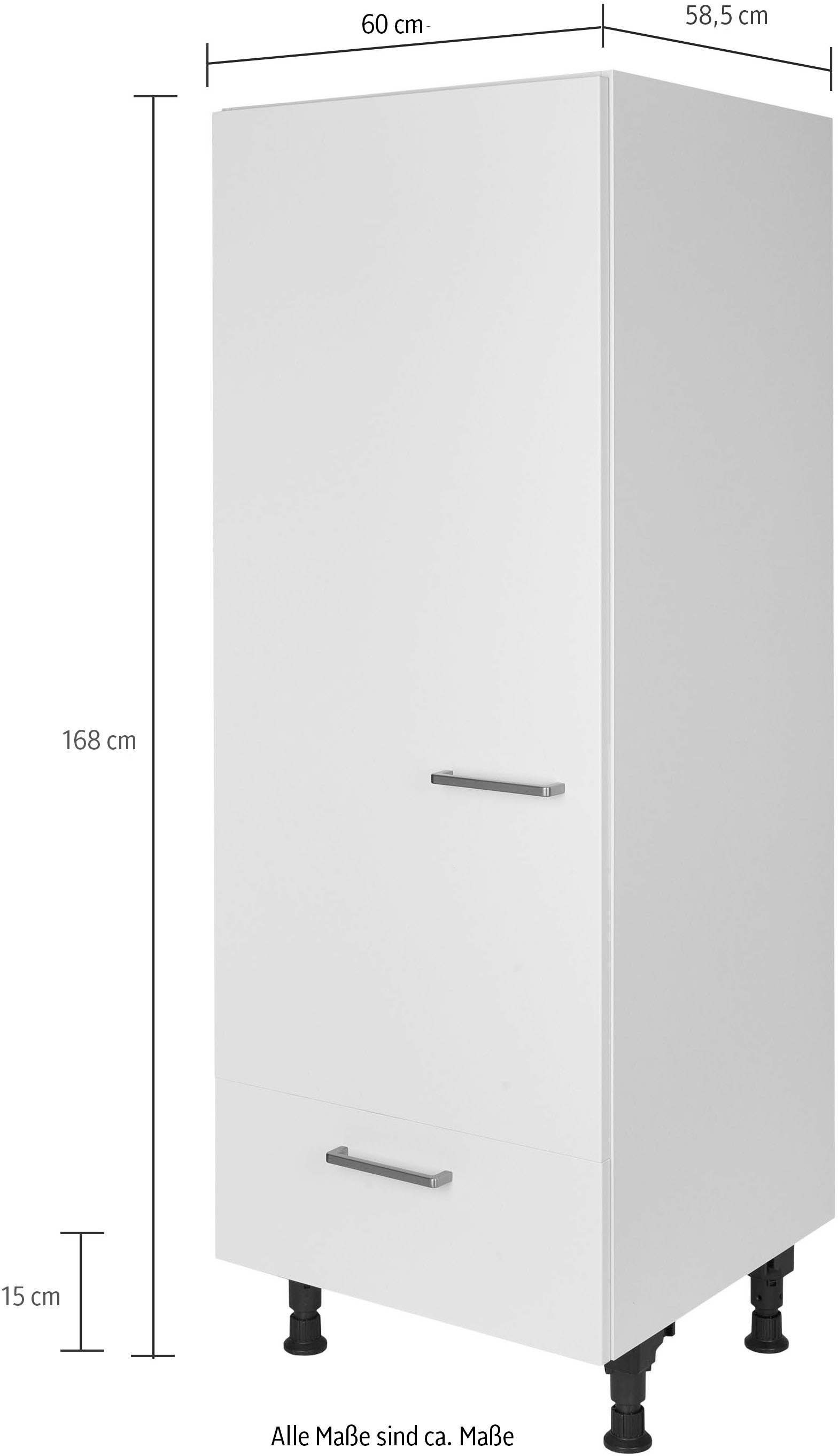 nobilia® Kühlumbauschrank »"Touch", Ausrichtung wählbar, mit Schubkasten,«, vormontiert, Breite/Höhe: 60/167,8 cm