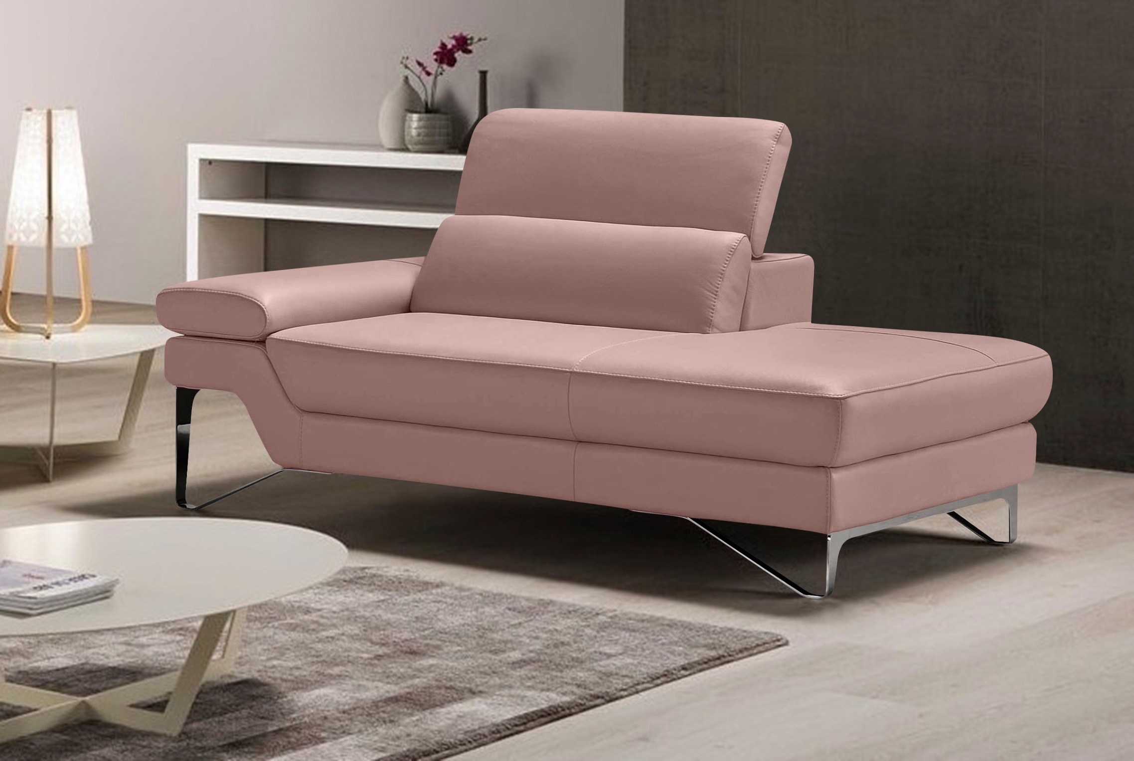 Egoitaliano Ottomane "Princess, elegantes Designsofa mit erstklassigem Sitzkomfort,", inkl. verstellbarem Kopfteil und e