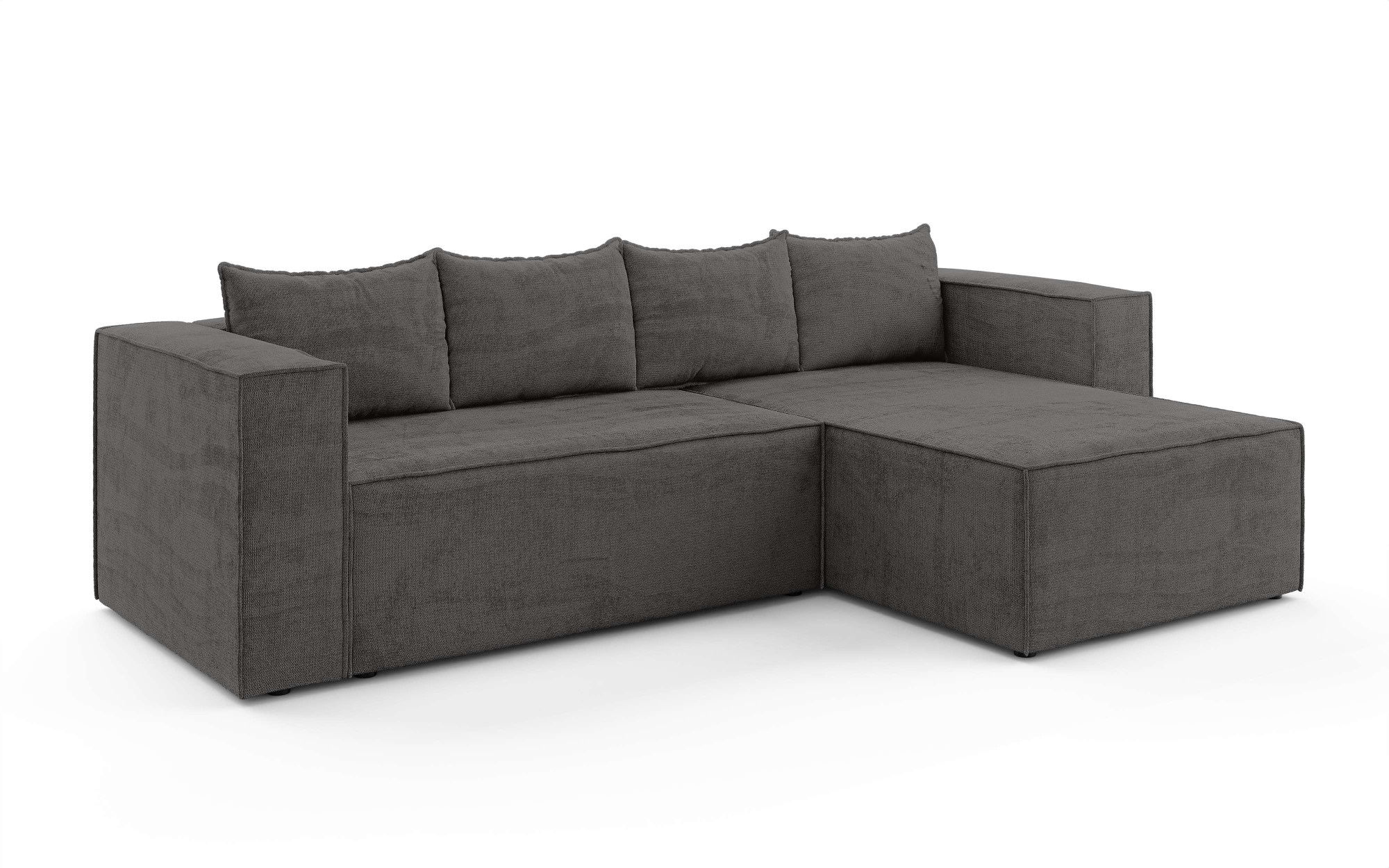 INOSIGN Ecksofa »LINCOLNVILLE mit Bettfunktion und Bettkasten, Maße B/H/T 244/76/150 cm«, L-Form mit Wellenunterfederung, Recamiere beidseitig montierbar